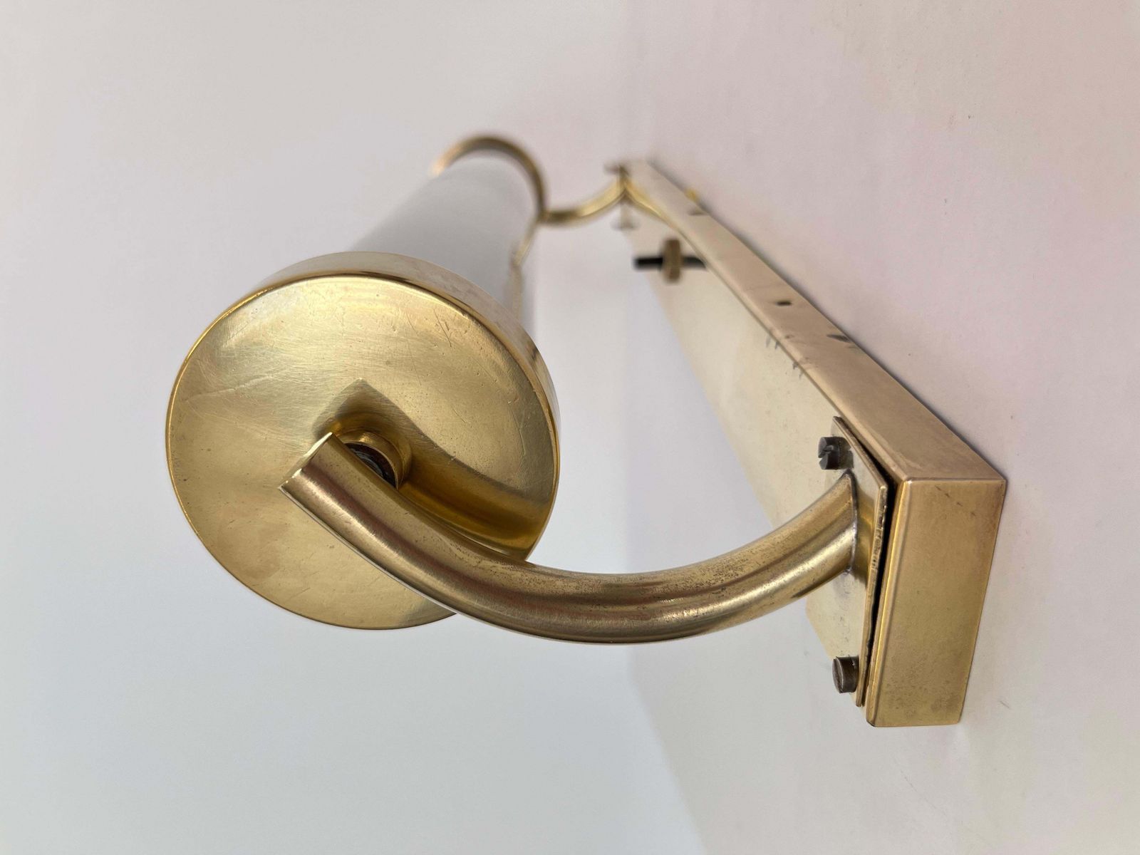 Xxl Bauhaus Brass And Glass Wall Lamp, 1930s   Czechoslovakia photo vintage
