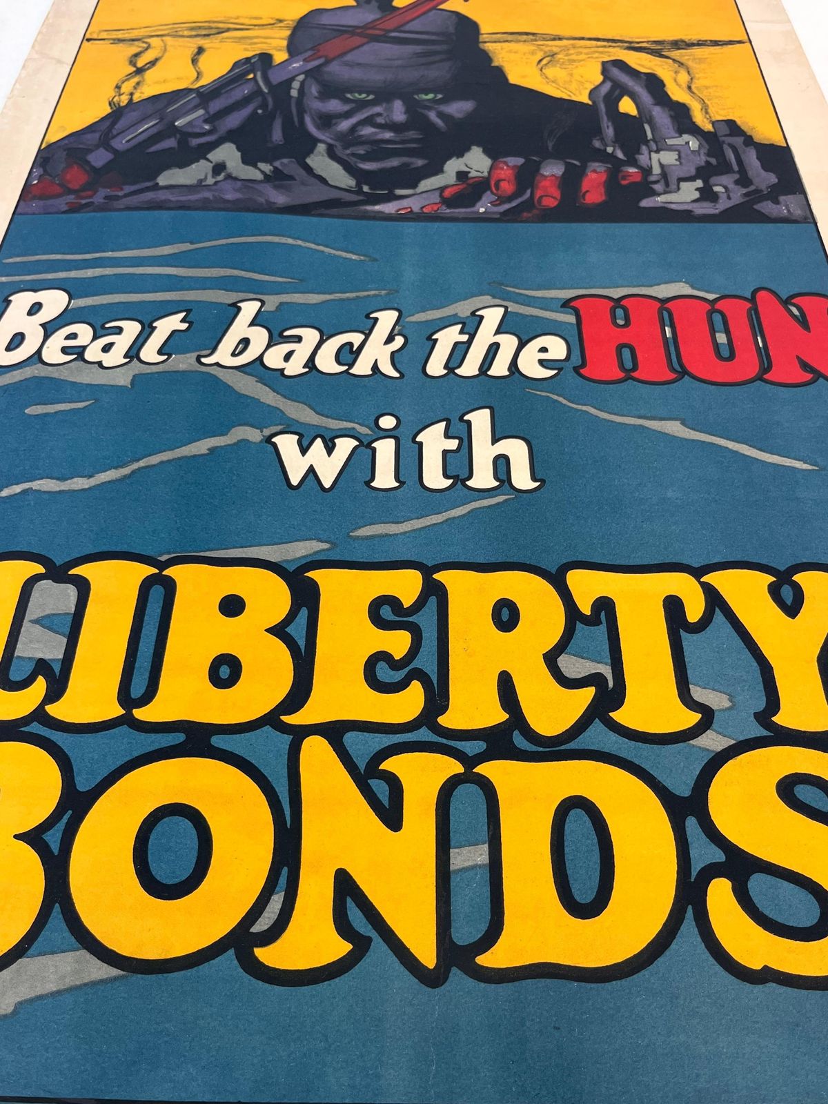 Ww1 Original Poster Beat Back The Hun With Liberty Bonds By Frederick Strothmann photo Kunst