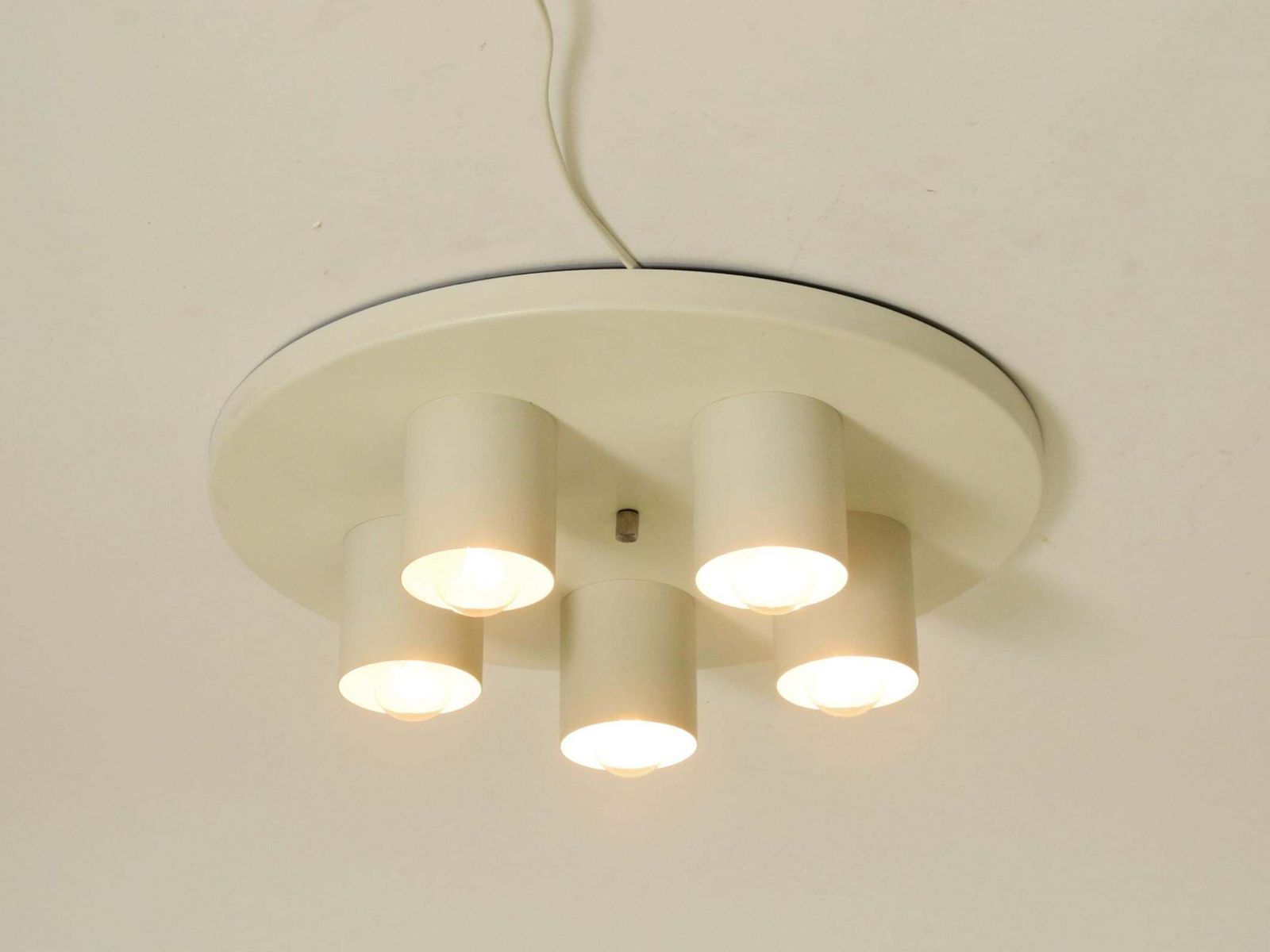 Grote metalen Space Age Brutalist plafond- of wandlamp uit de jaren 1970 van "Beisl Leuchte" photo vintage