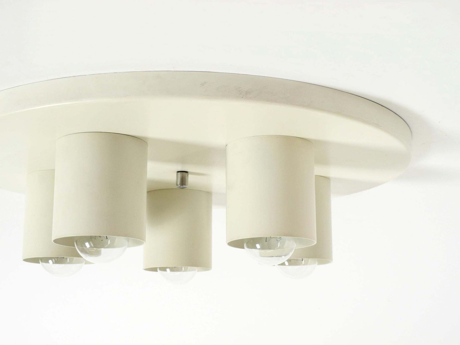 photo for sale Grote metalen Space Age Brutalist plafond- of wandlamp uit de jaren 1970 van "Beisl Leuchte"