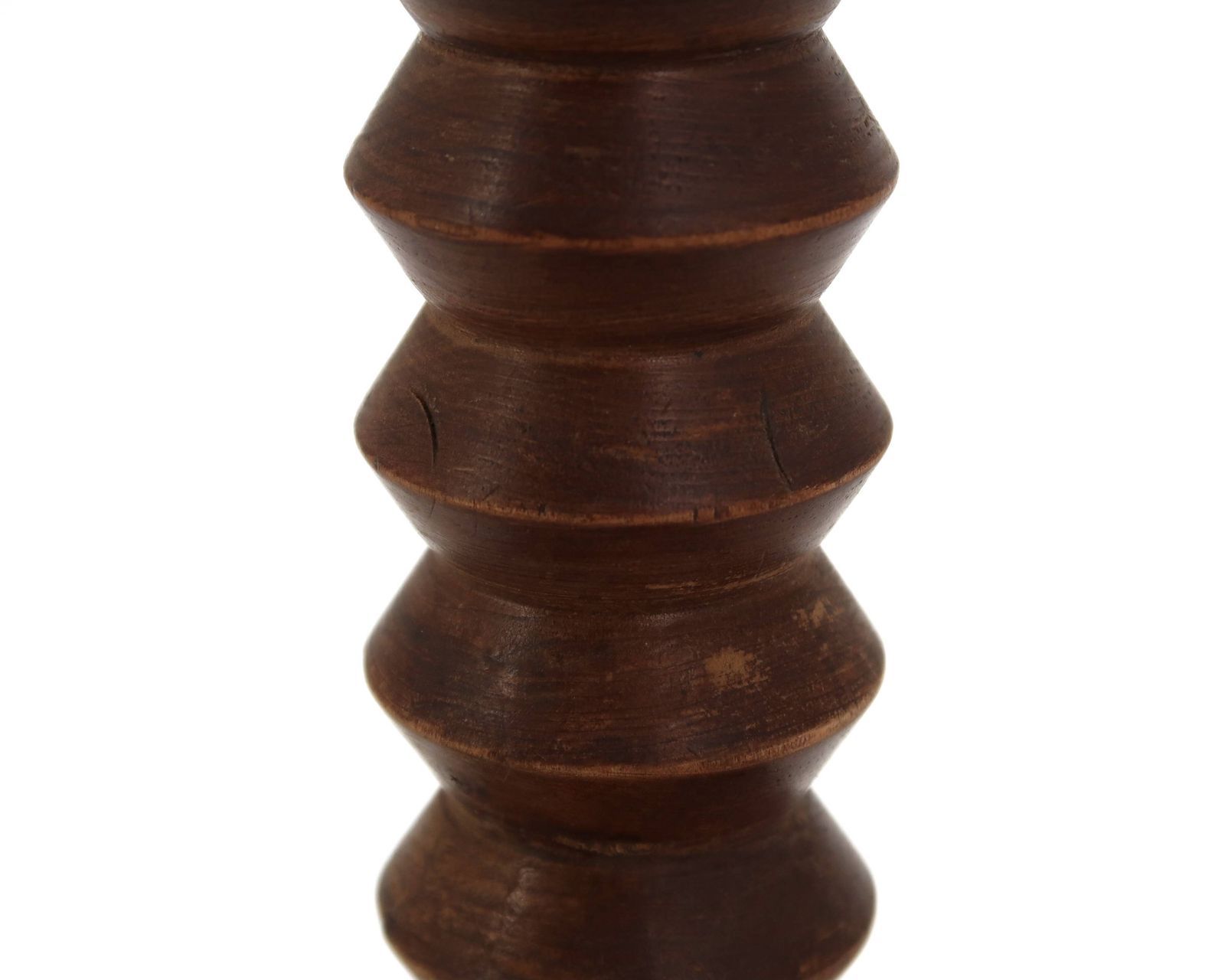 Donkerhouten kolomlamp van Charles Dudouyt, Brancusi-stijl, ca. jaren 1940. photo Verlichting