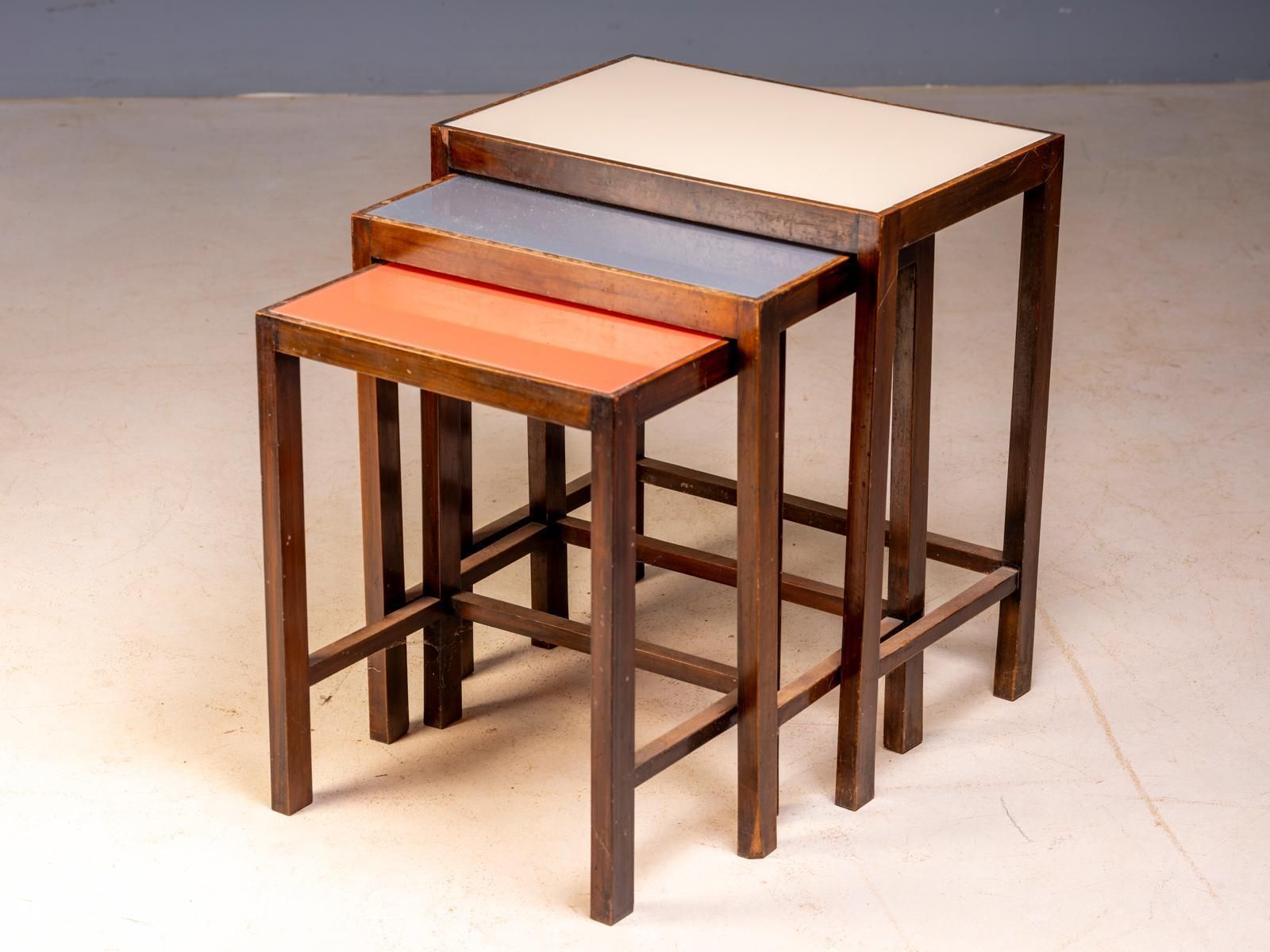 Art Deco Nesting Tables, Set Of 3, Mid 20th Century, Czechoslovakia, 70 × 60.50 × 40 Cm photo for sale