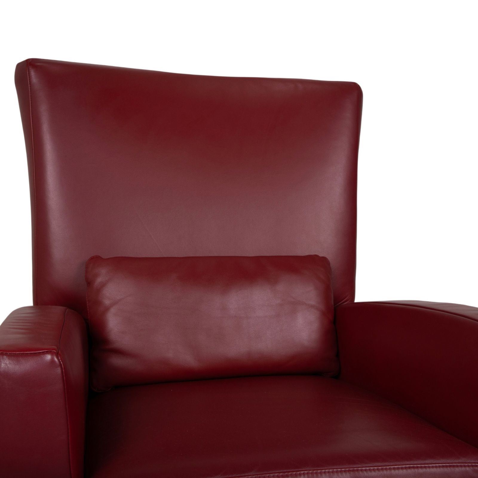 Ewald Schillig Leather Armchair Red Bordeaux photo vinterior