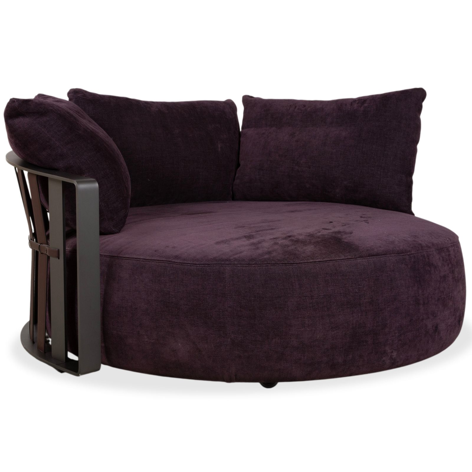 Poltrona Frau Scarlett Fabric Two Seater Sofa In Lilac, Aubergine, And Violet With Casters