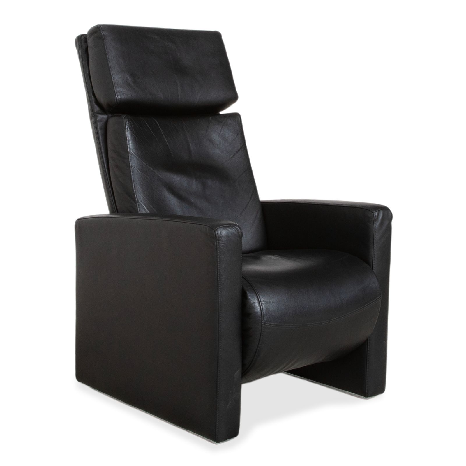 Fauteuil Rolf Benz EGO en cuir noir, dossier haut, fonction manuelle photo for sale