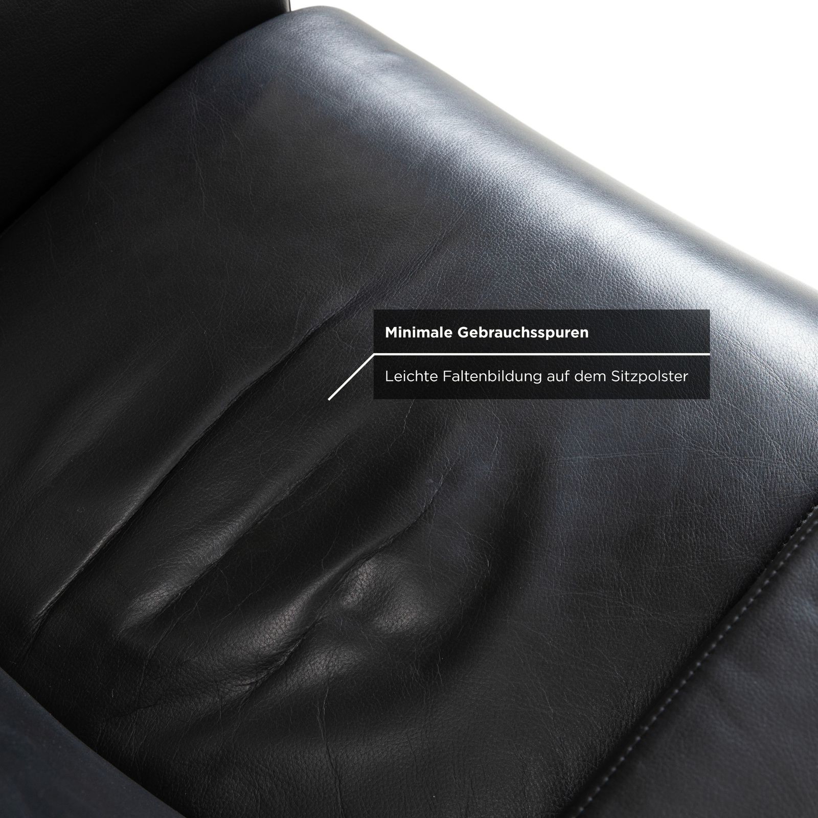 Fauteuil Rolf Benz EGO en cuir noir, dossier haut, fonction manuelle photo buy