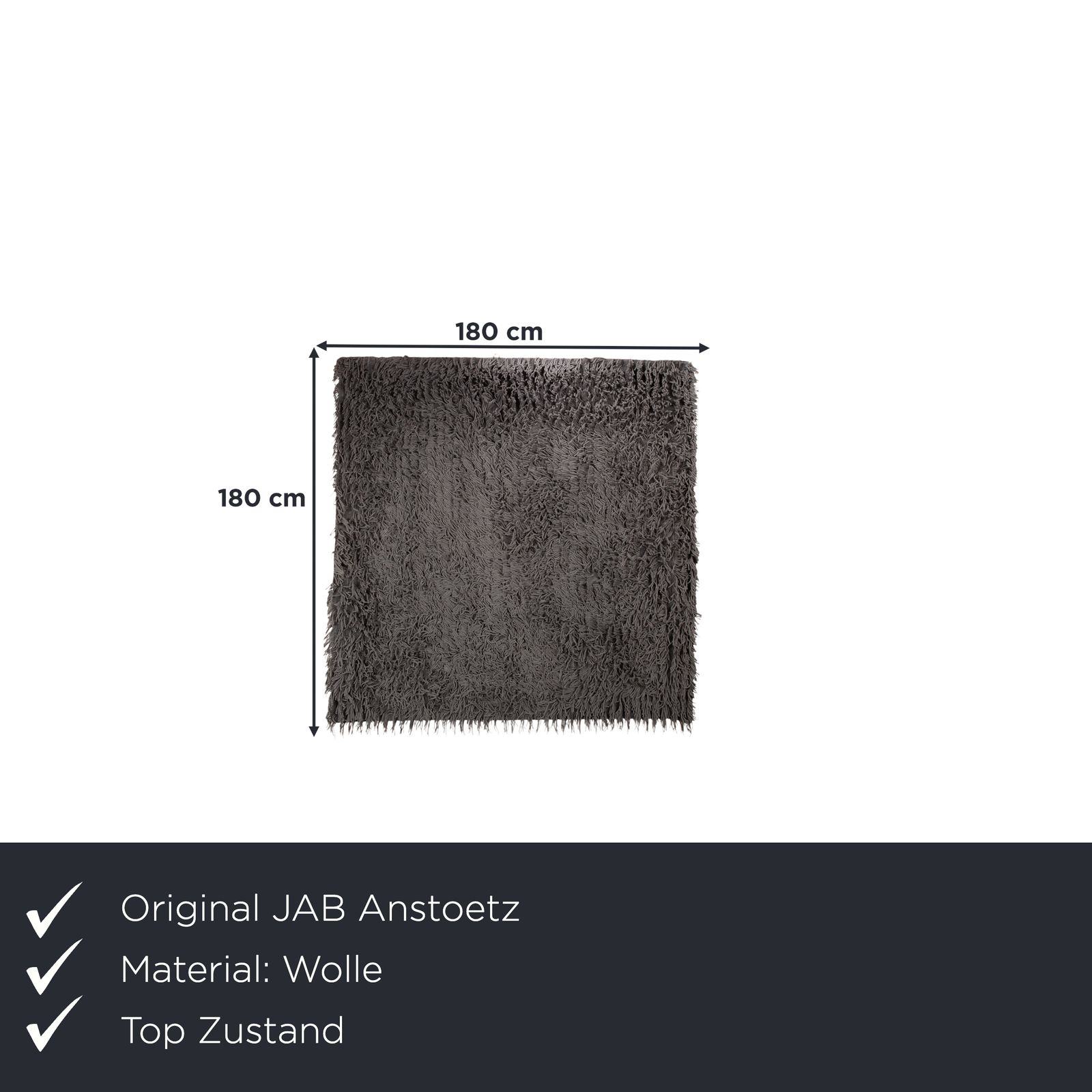 Jab Anstötz Lana Wollen Vloerkleed Grijs 180 x 180 cm photo furniture