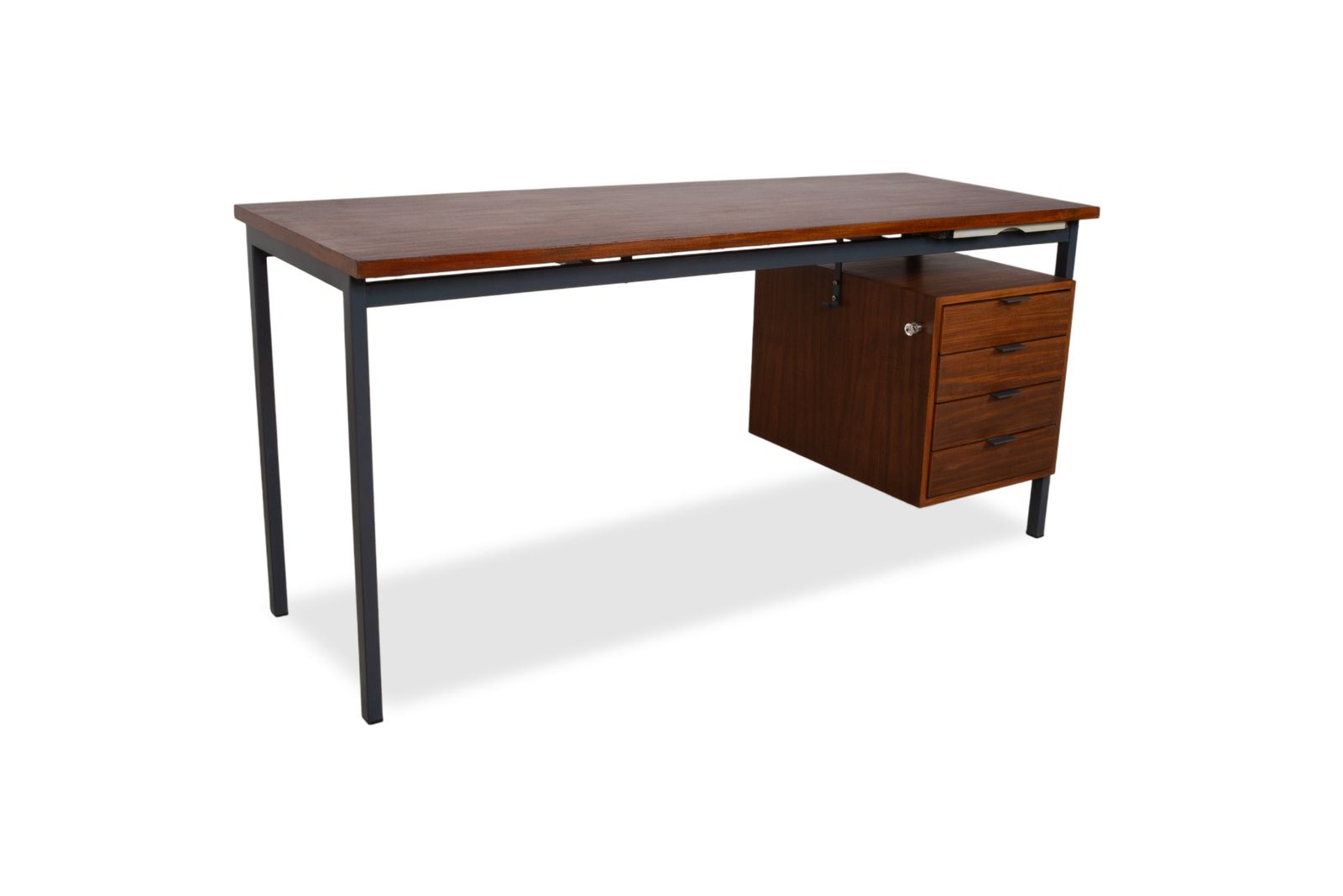 Mobilier Bureau mid-century en bois de teck, cadre métal vintage, par Christian Holzäpfel KG photo
