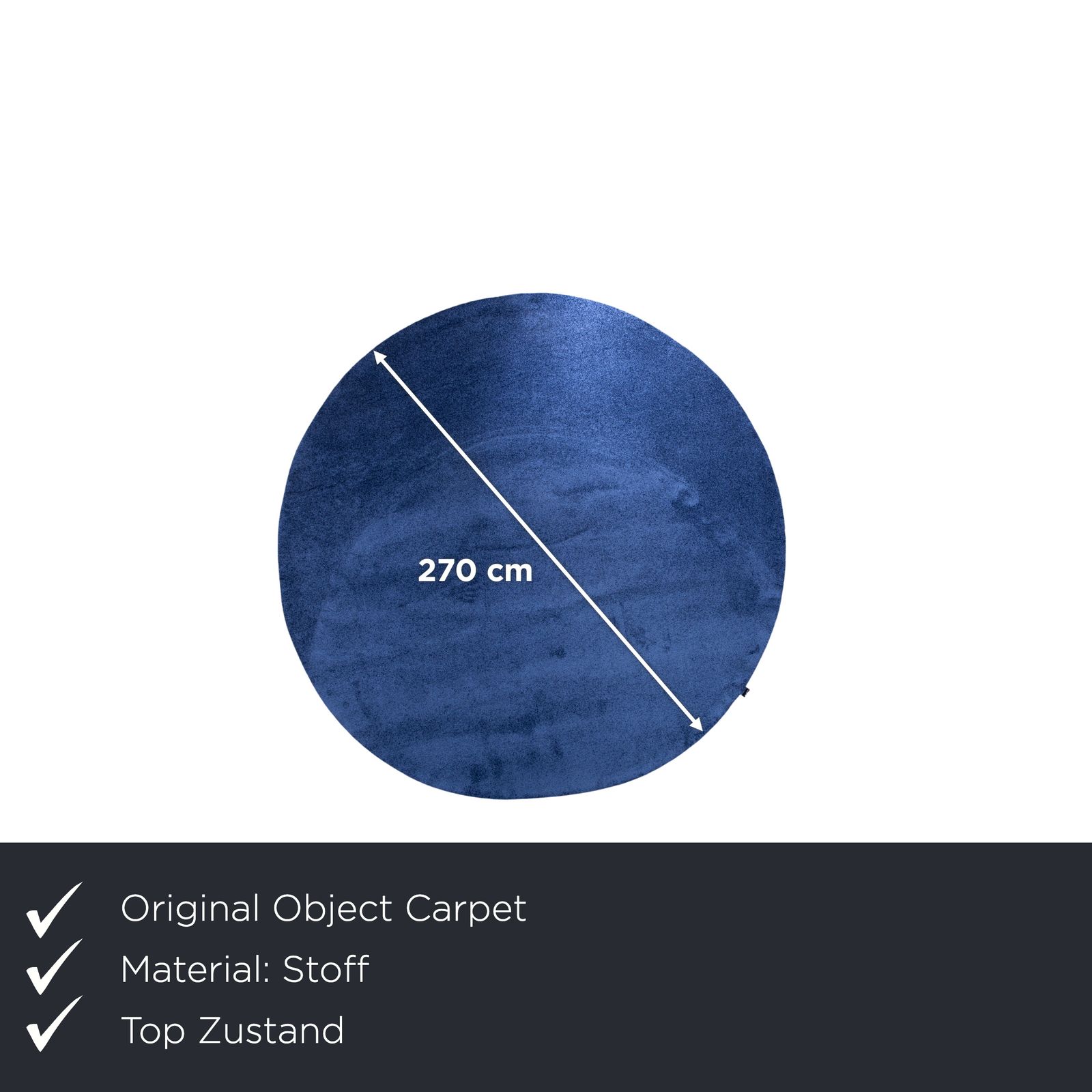 Tapis Object Carpet Smoozy en tissu, bleu profond, 270 cm photo furniture