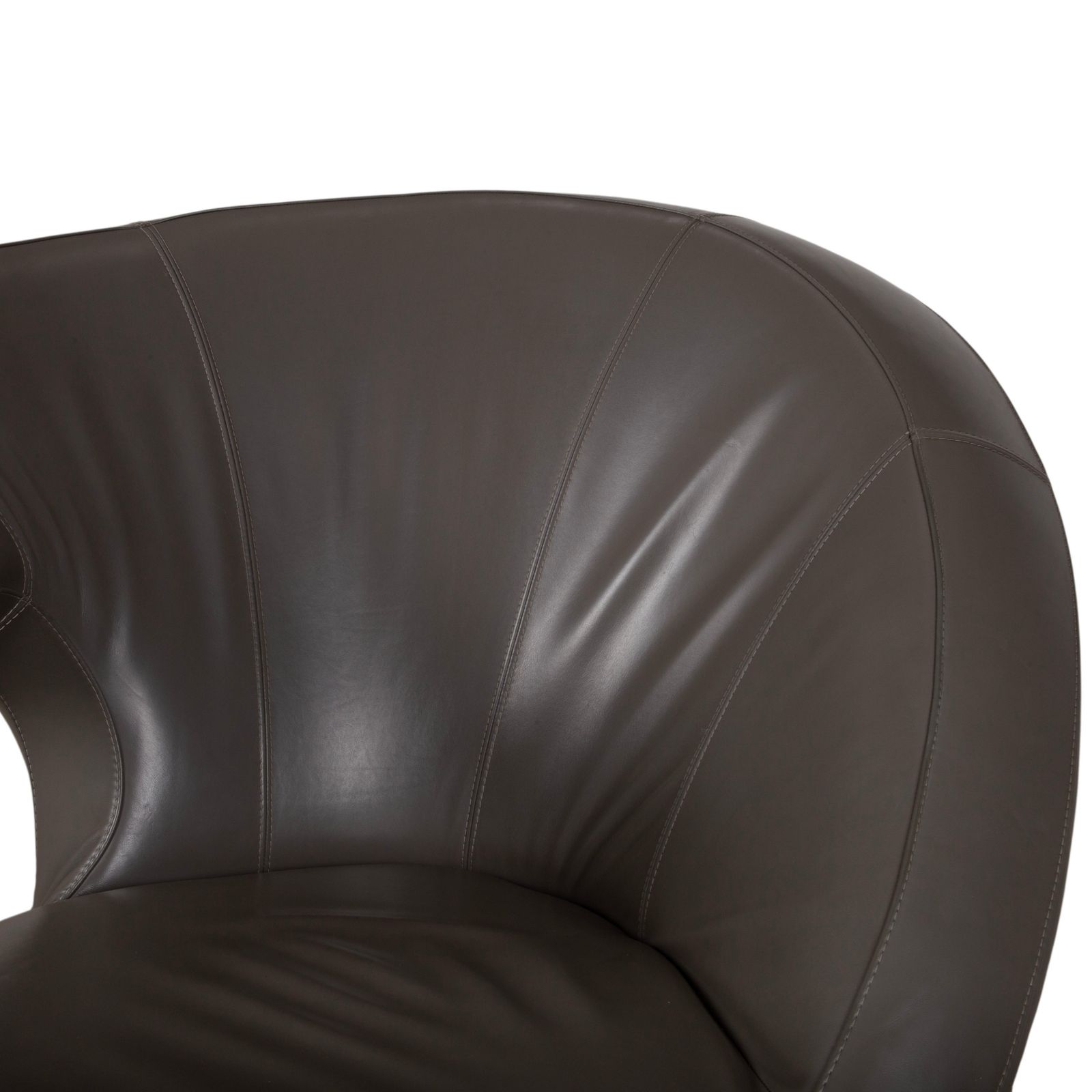 Fauteuil pivotant Leolux Parabolica en cuir gris photo Mobilier