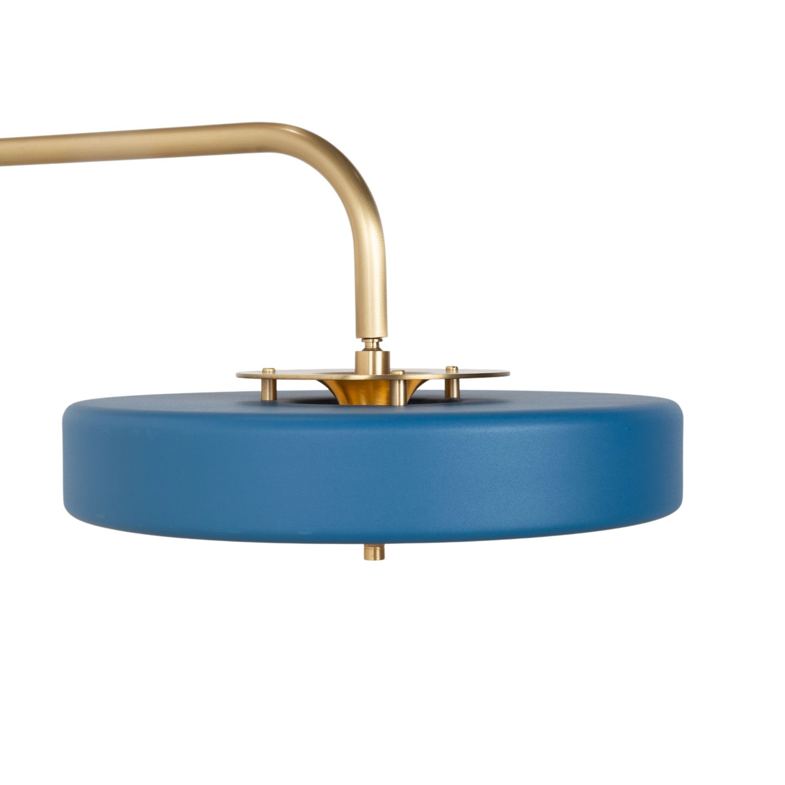 Lampe de sol Revolve Design en laiton doré et bleu, par Bert Frank photo Luminaires