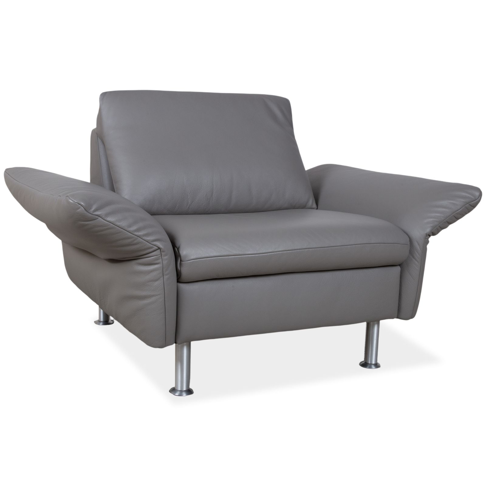 Fauteuil Koinor Elena en cuir gris, fonction manuelle