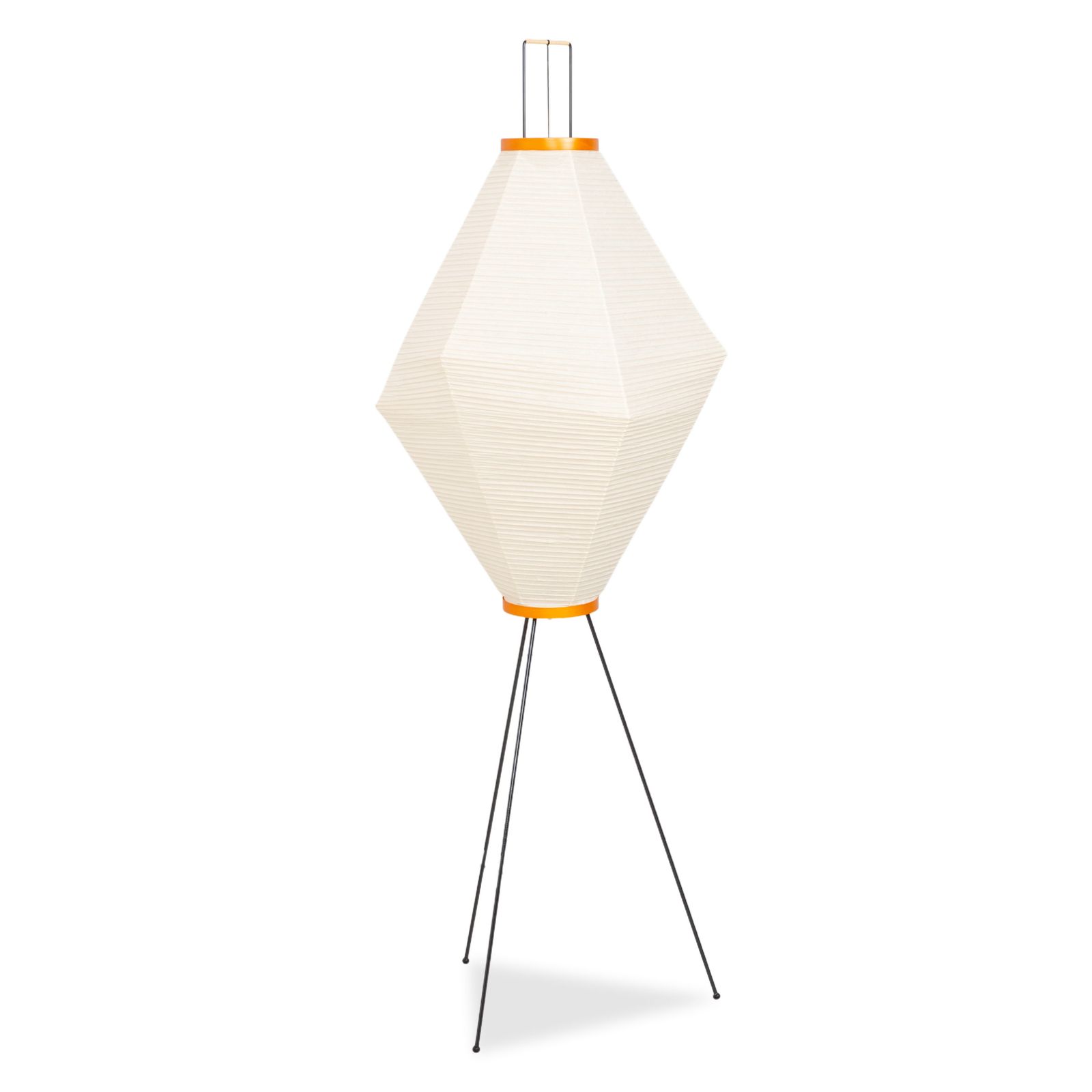 Lampe de sol Vitra Akari en papier, crème et noir