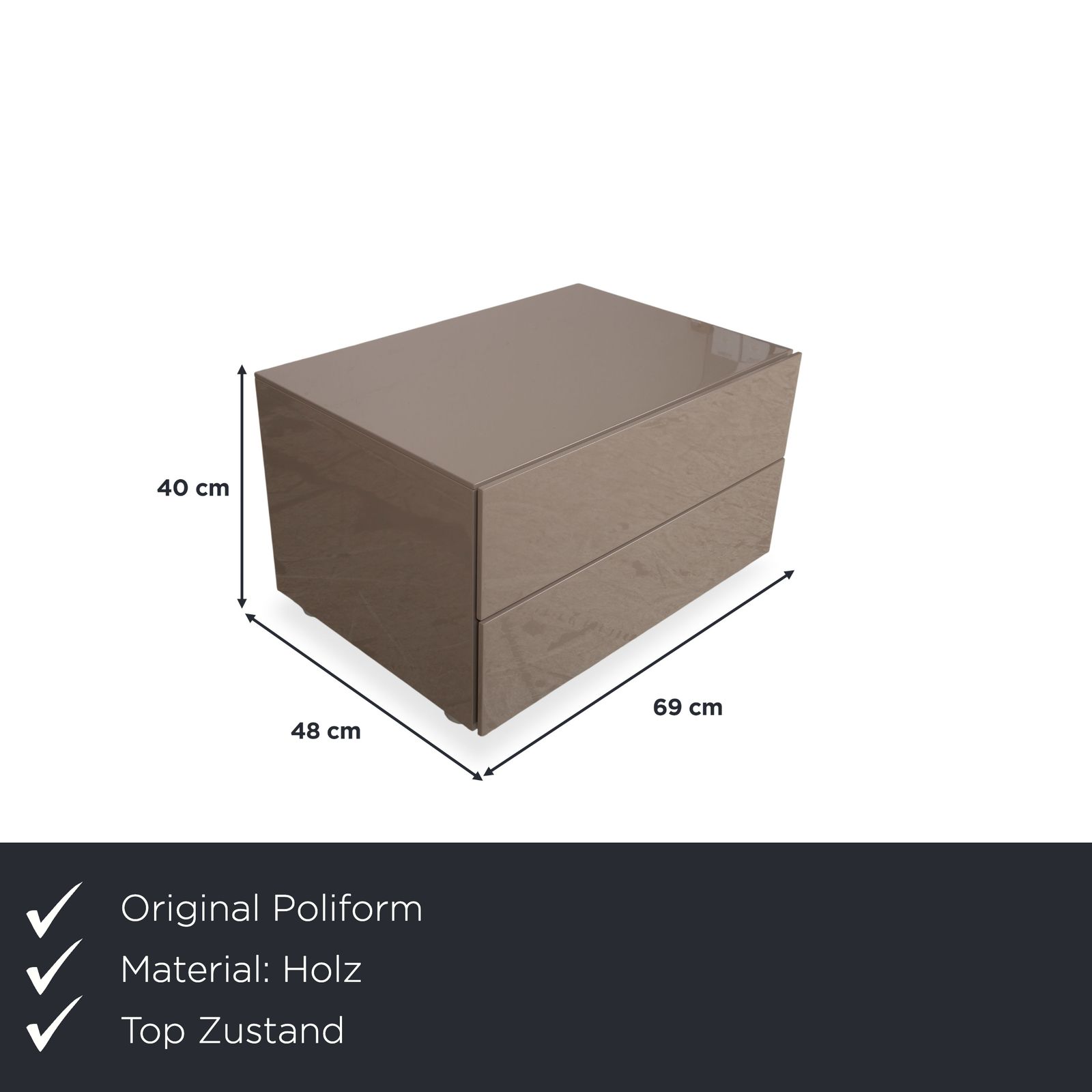 Poliform Dream Wooden Sideboard Taupe Nightstand photo furniture