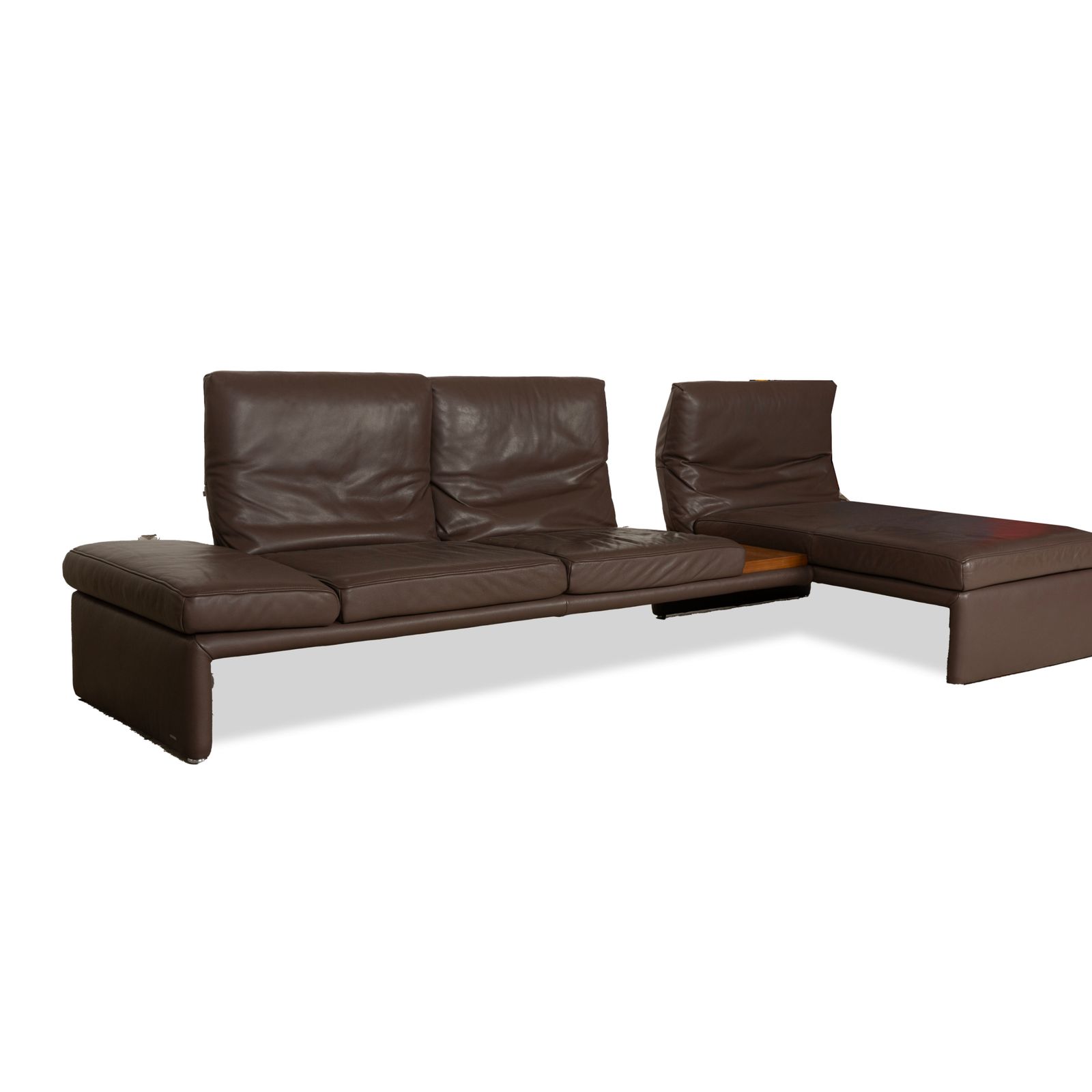 Canapé d'angle Koinor Raoul en cuir, marron gris photo for sale