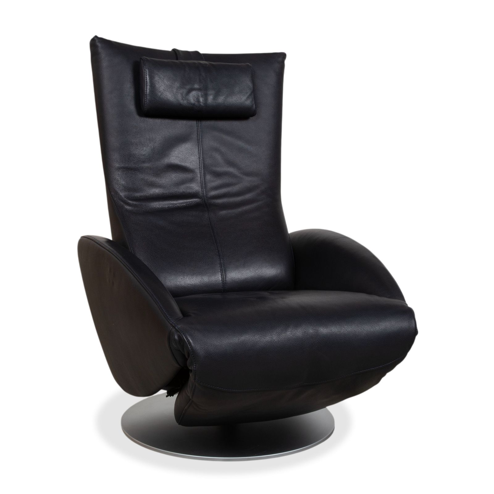 Fauteuil FSM Mate en cuir noir, fonction électrique, batterie