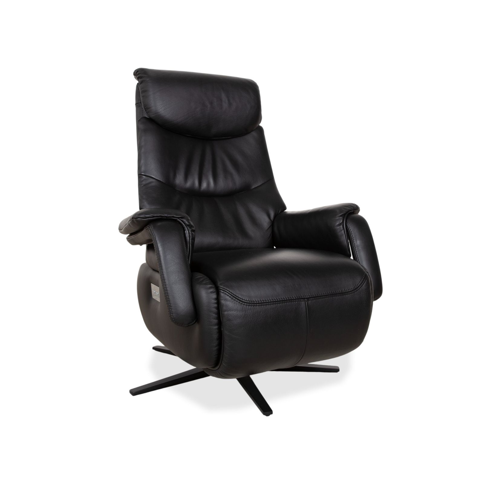 Fauteuil Mondo Multimaxx Relaks en cuir noir, fonction électrique