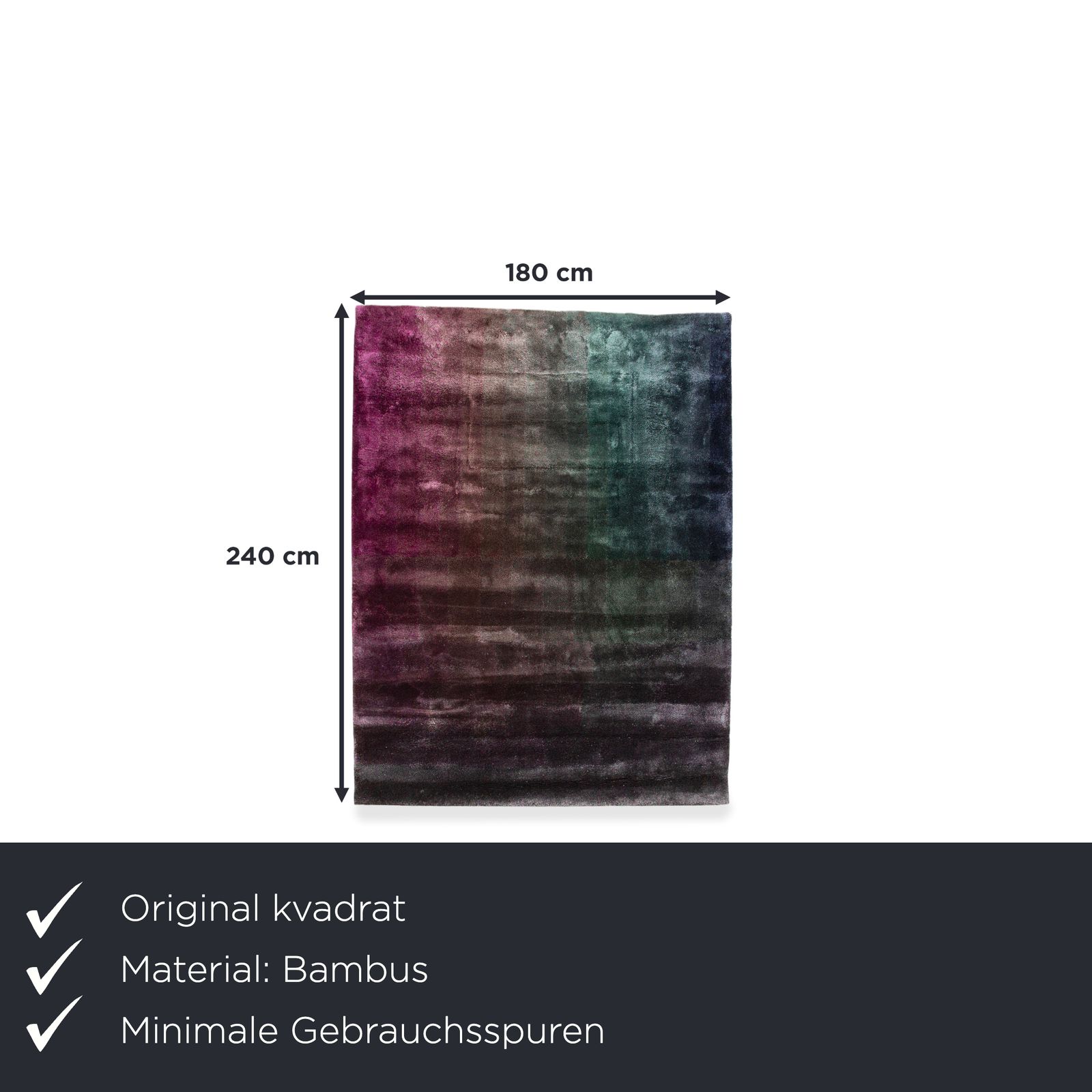 Tapis Kvadrat Technicolour Field en soie de bambou photo furniture