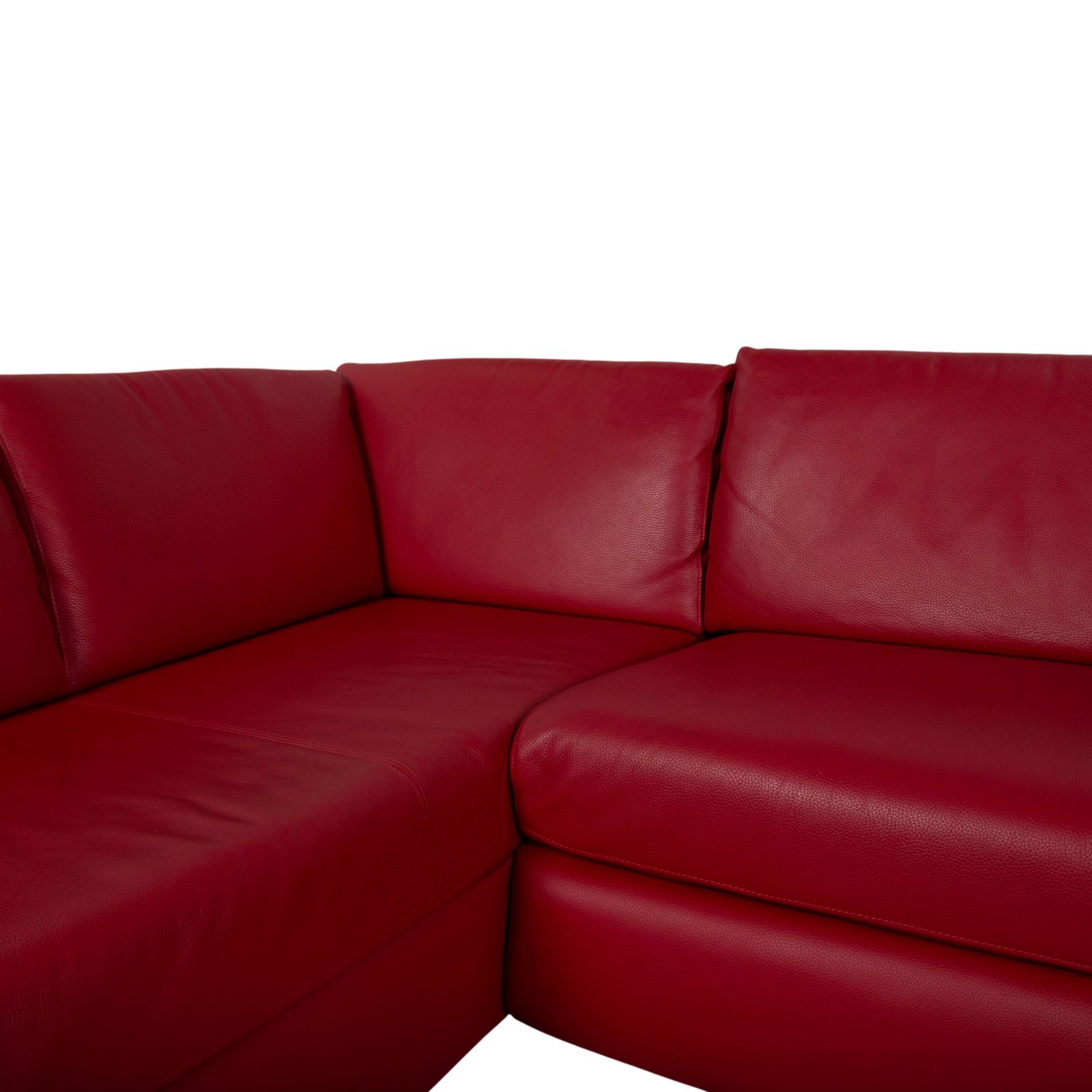Willi Schillig Leather Corner Sofa Red Manual Function photo 1899.0