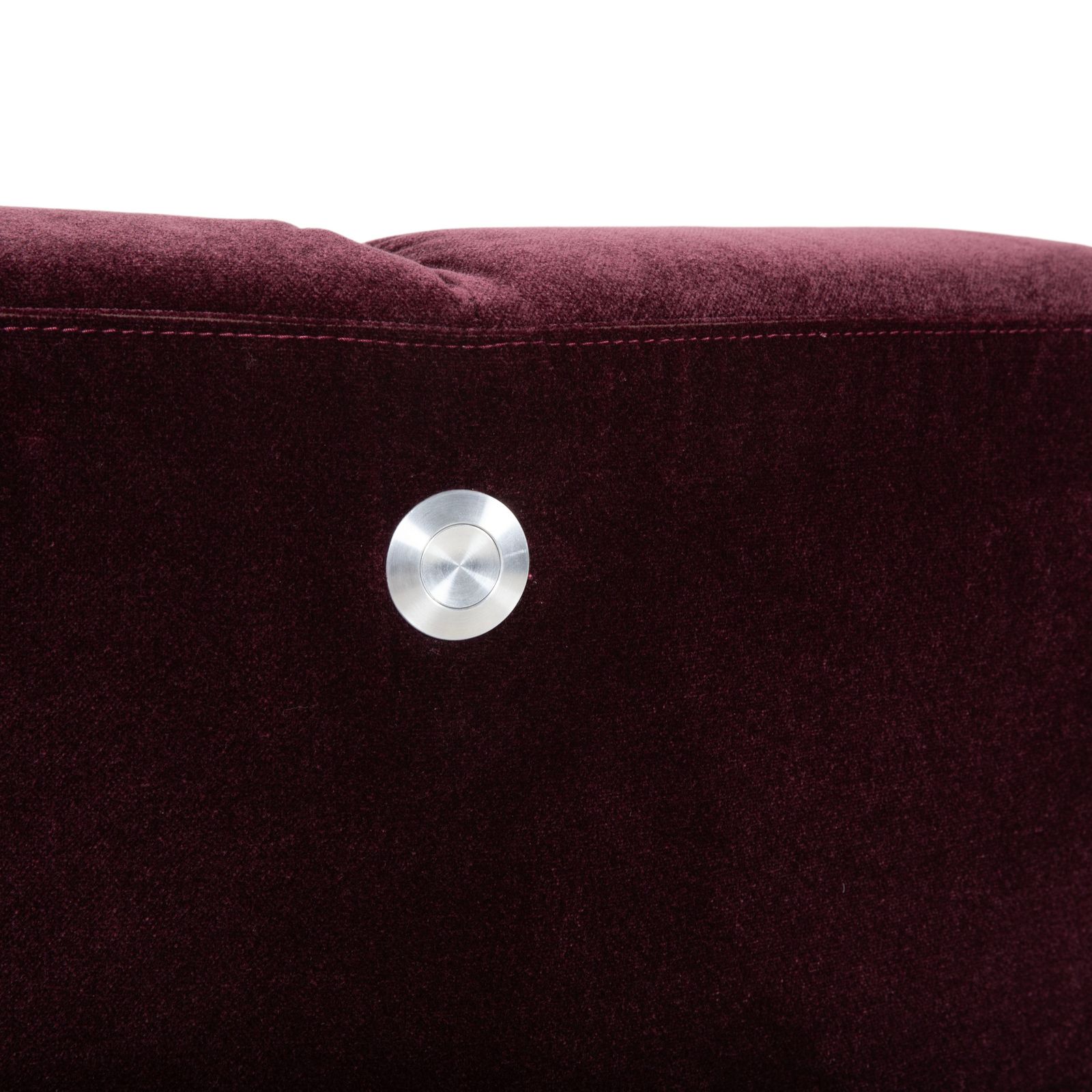 Fauteuil Brühl Embrace en tissu, chrome, velours, velvet, violet, aubergine, fonction manuelle photo vinterior
