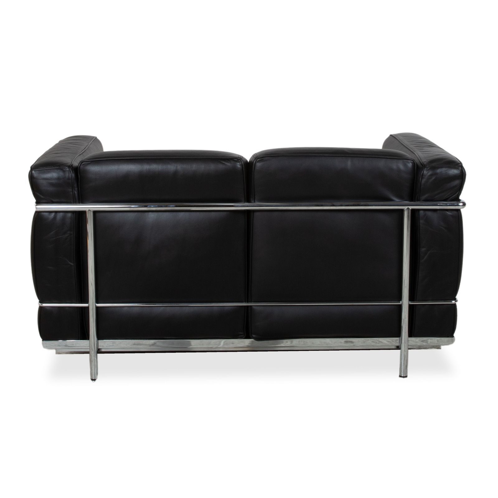 Furniture Cassina Le Corbusier Lc 2 Leather Two Seater Black Vintage photo