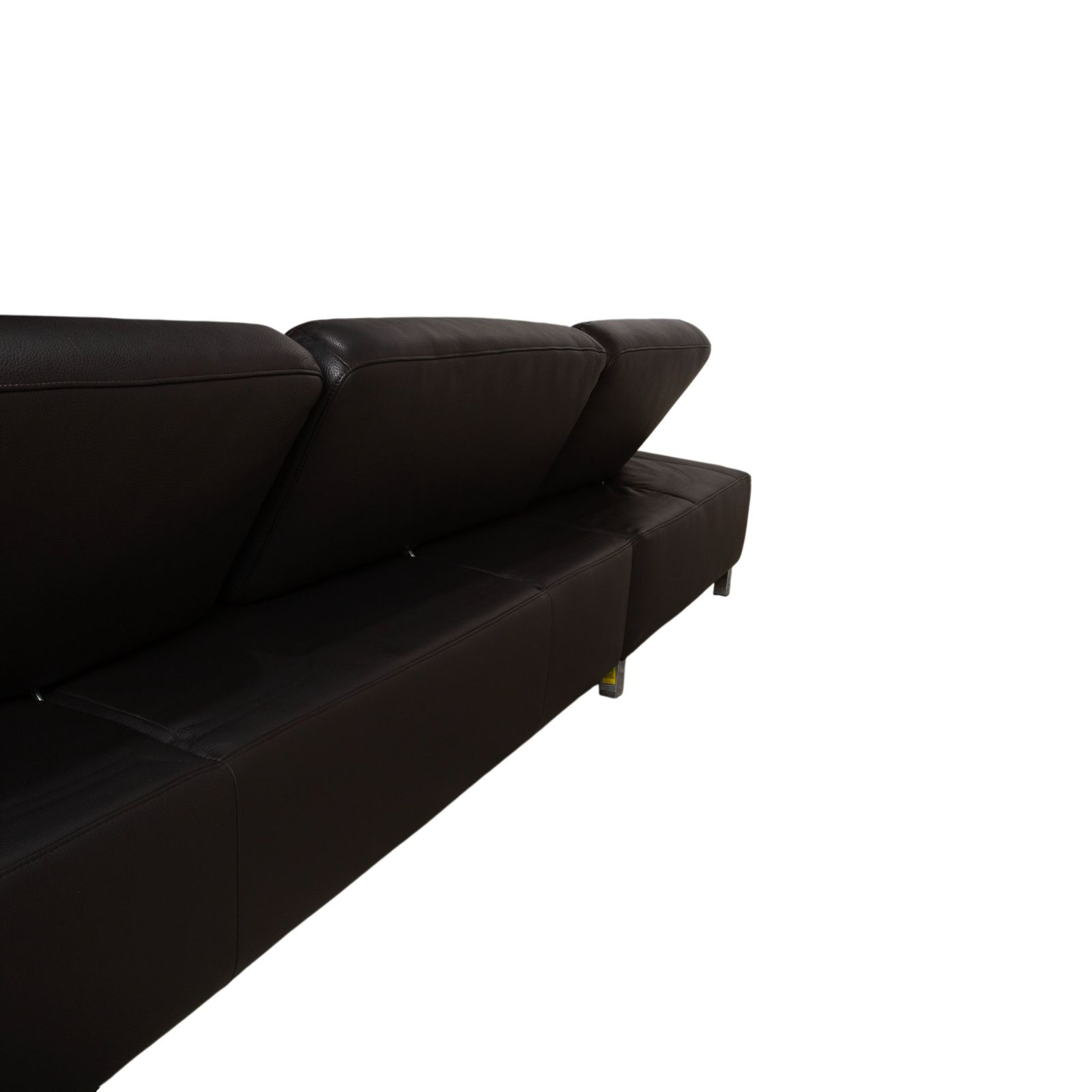 photo furniture Canapé d'angle Ewald Schillig Butterfly en cuir noir, fonction manuelle
