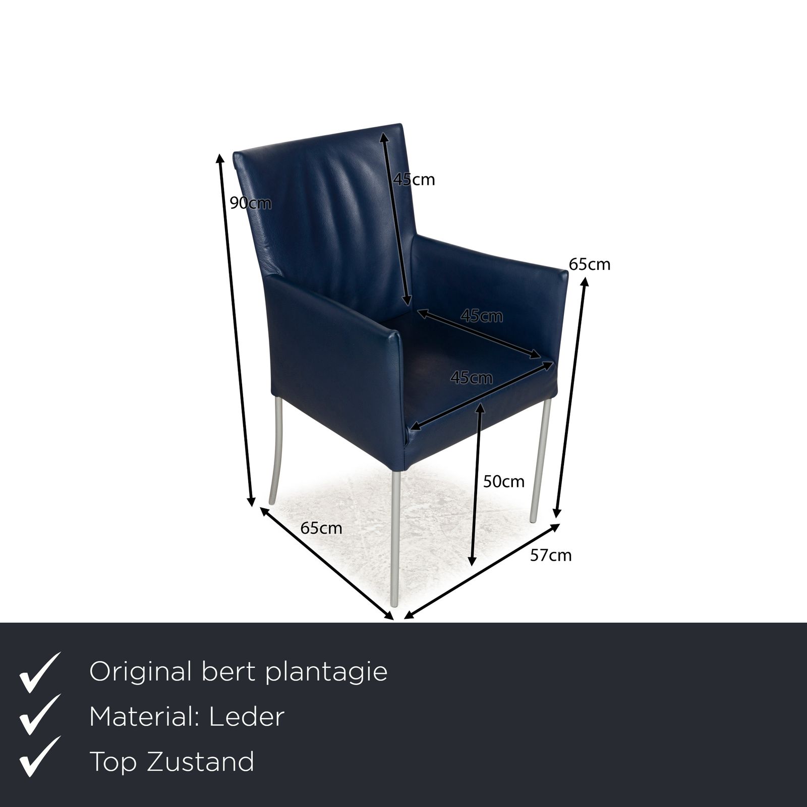 Set van 8 Bert Plantagie Arc E Leren Stoel Blauw Eetkamer photo furniture