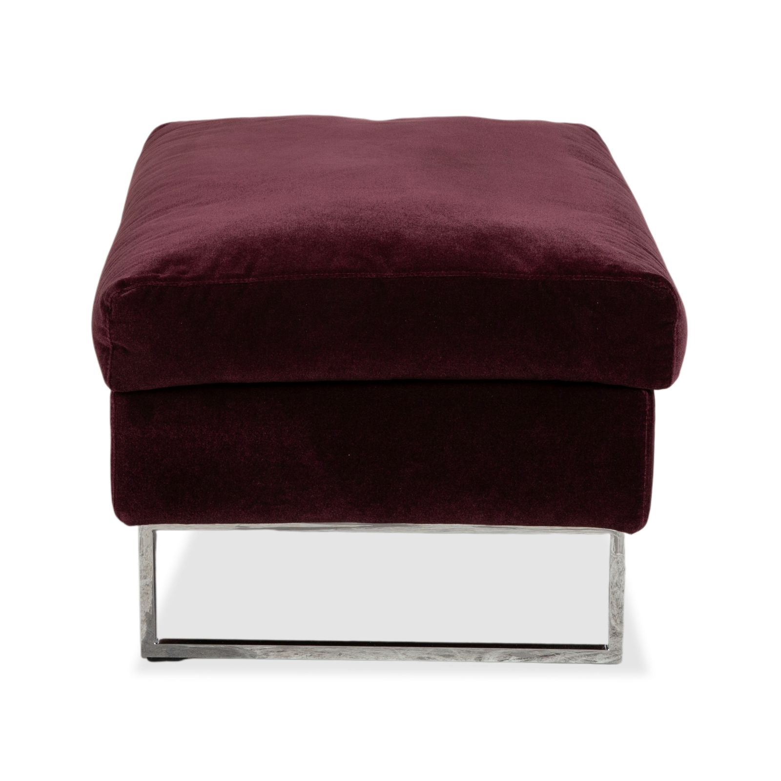 Tabouret Brühl Embrace en tissu, chrome, velours, velvet, violet, aubergine photo vintage