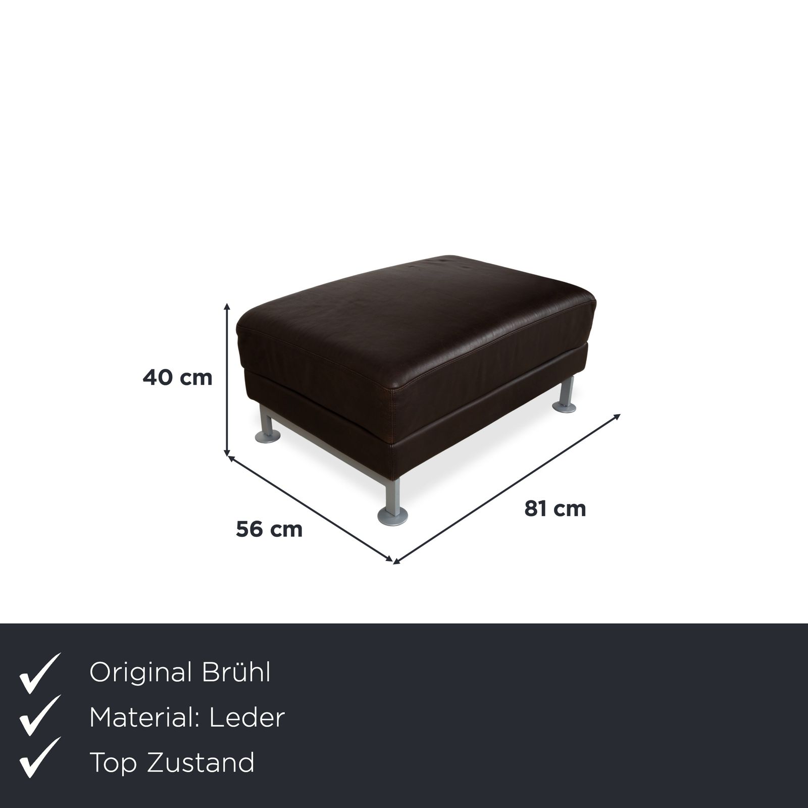 Tabouret Brühl Moule en cuir marron photo furniture