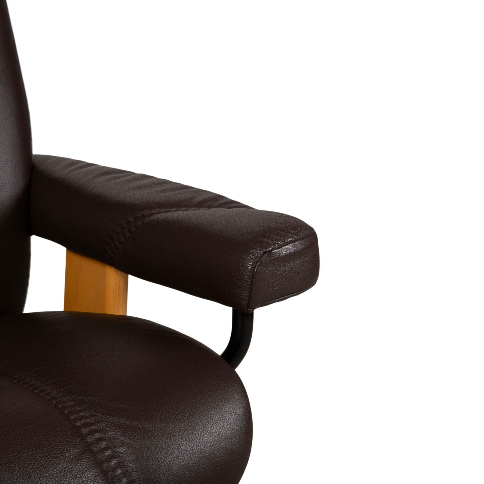 Stressless Consul Fauteuil Set, Leer en Hout, Bruin Mokka, met Kantelfunctie photo vinterior