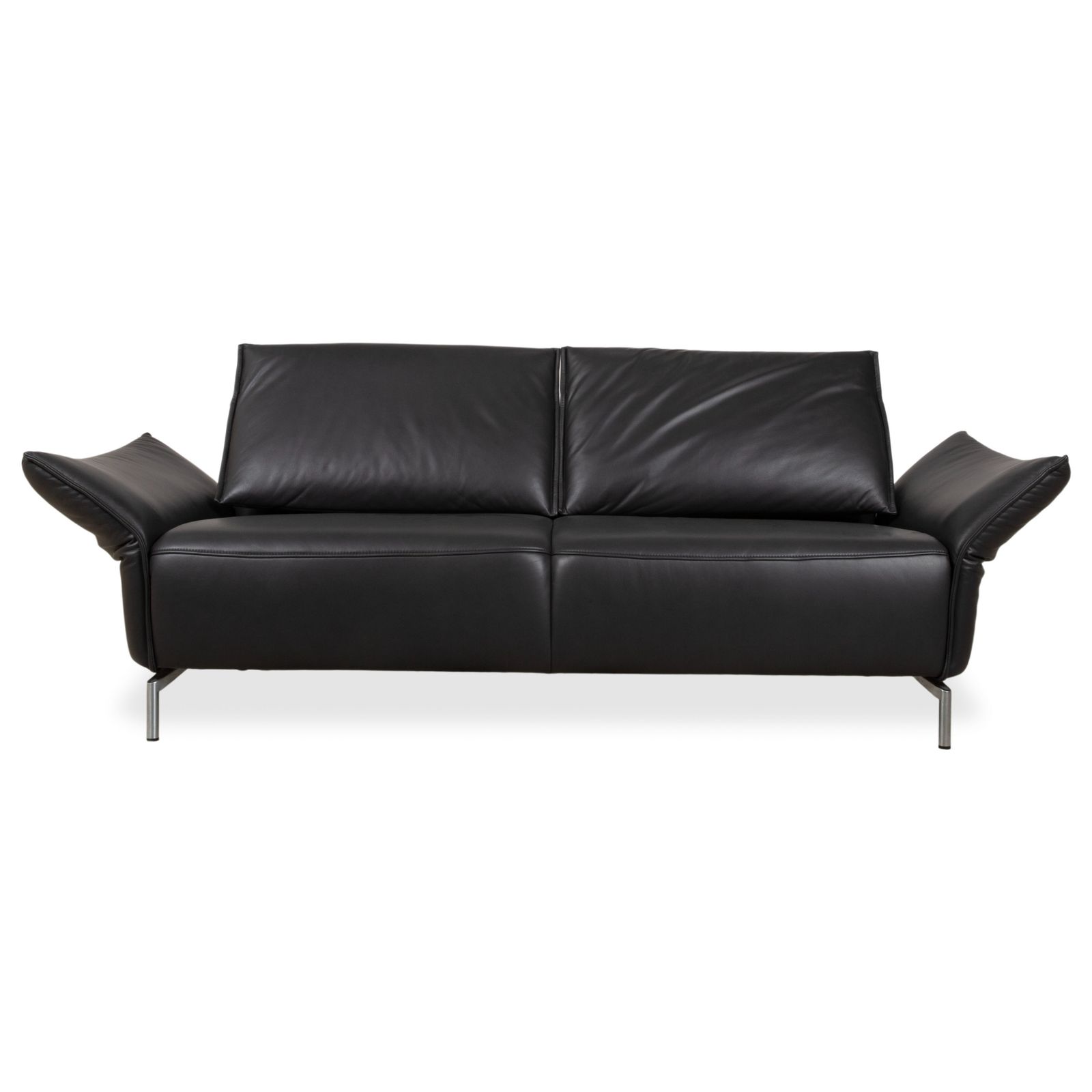 Koinor Vanda Set 2x Two Seater Leather Sofa Anthracite Manual Function photo 3352.0