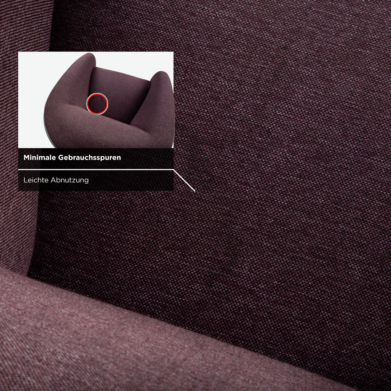 photo for sale Fauteuils Rolf Benz 310, lot de 2, tissu et cuir, violet bordeaux aubergine et gris clair