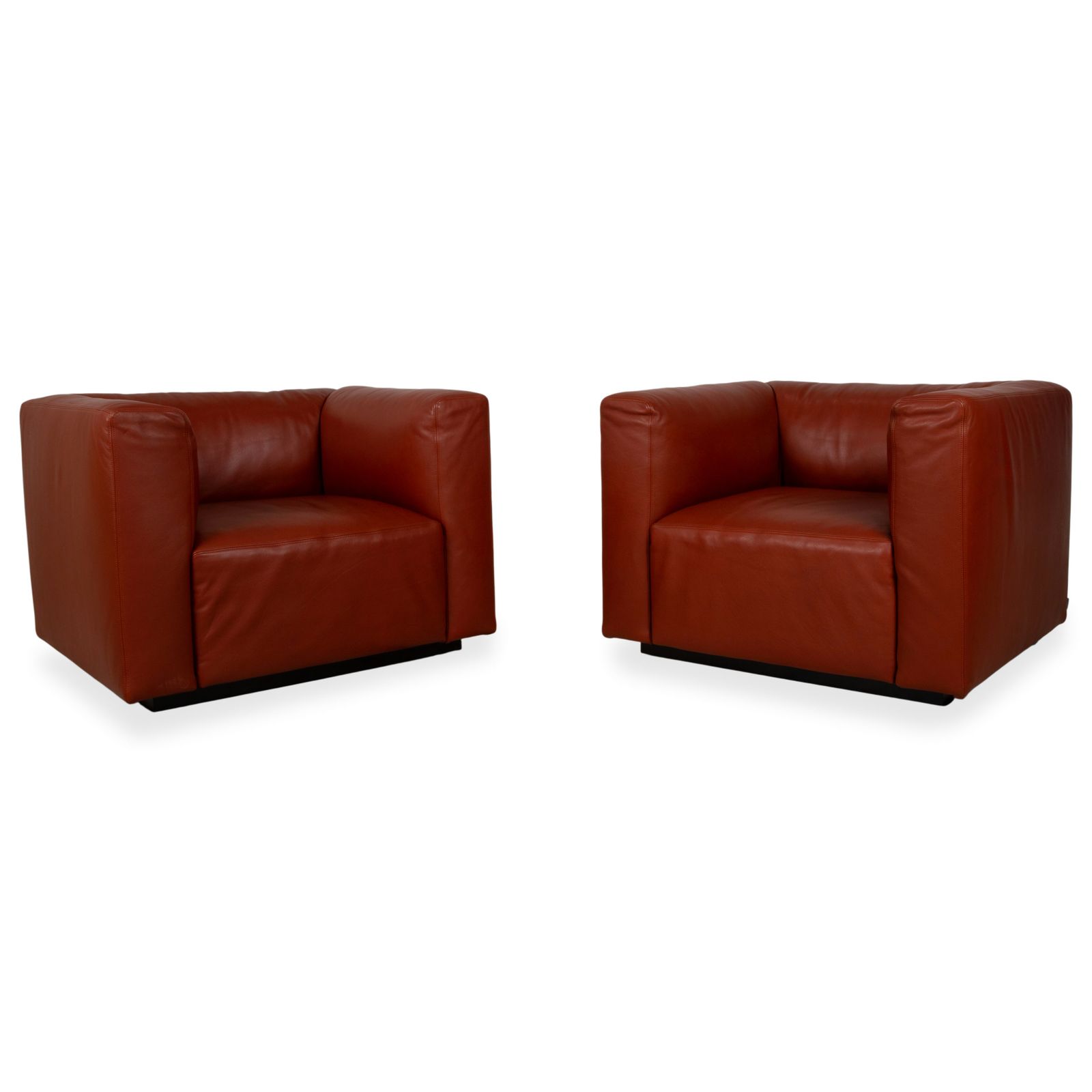 Walter Knoll Living Landscape Set 2x 755 Leather Fauteuils Rood
