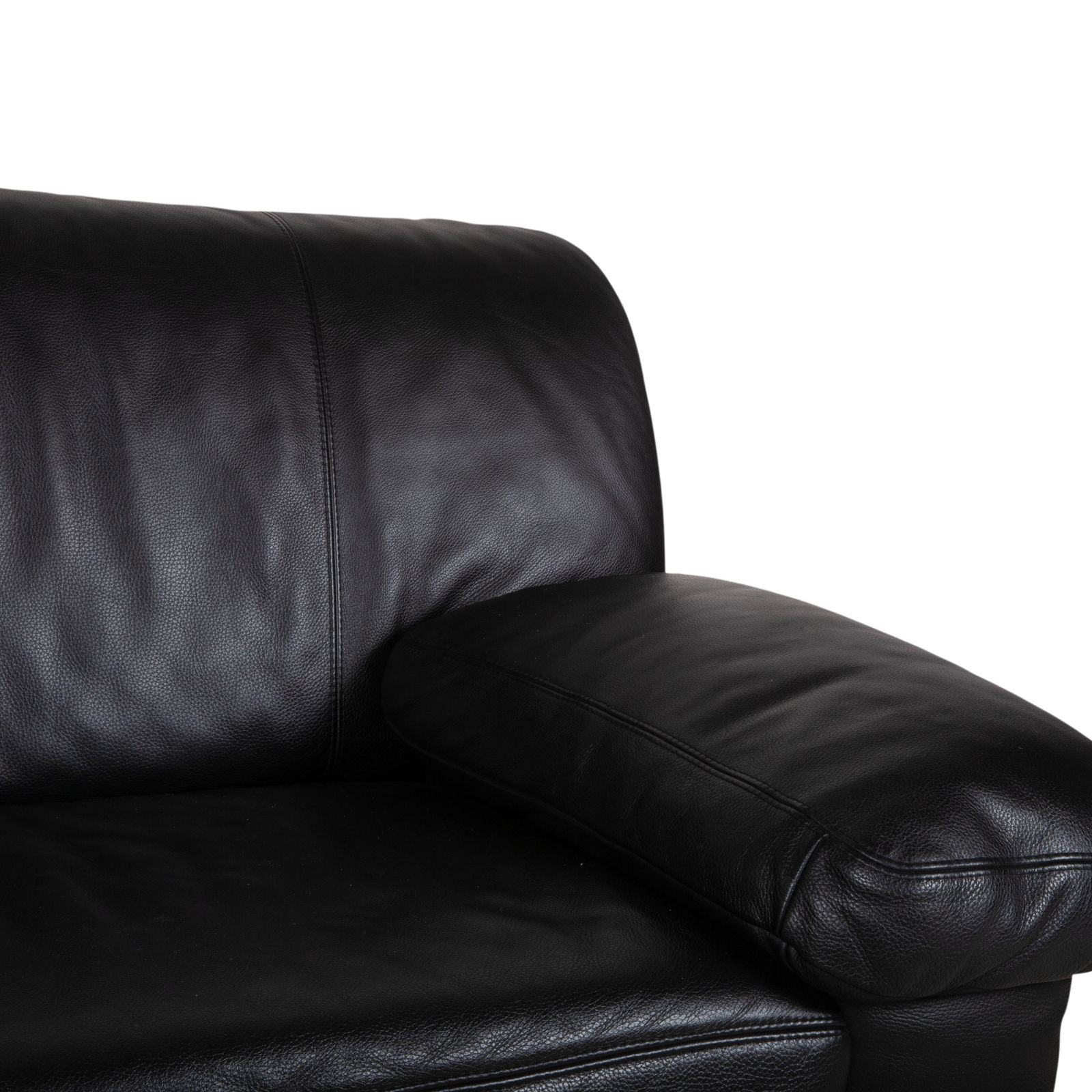 Koinor Leather Set Three Seater Two Seater Black Sofa photo vinterior