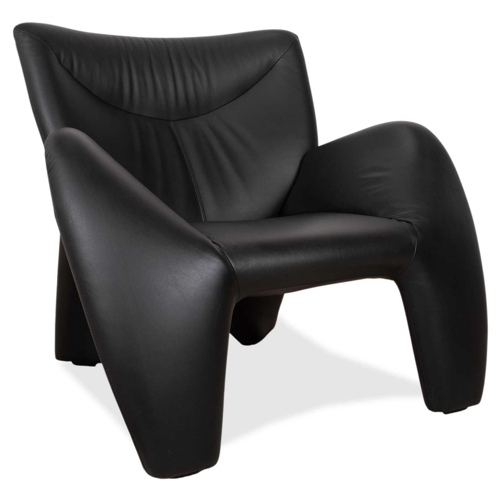 Ensemble Leolux Echnaton en cuir, 2 fauteuils et canapé 2 places, noir photo Mobilier