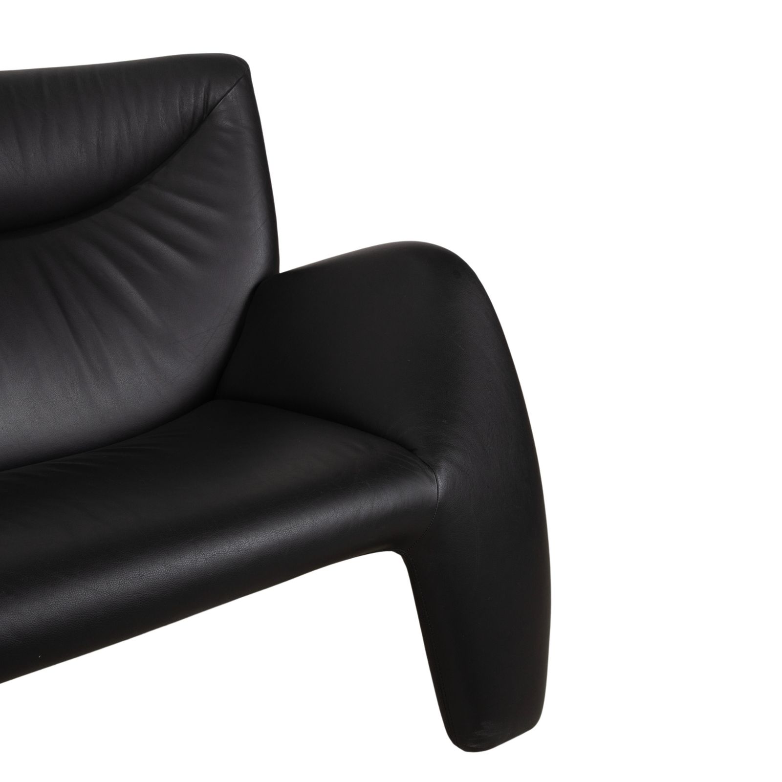 Ensemble Leolux Echnaton en cuir, 2 fauteuils et canapé 2 places, noir photo vinterior