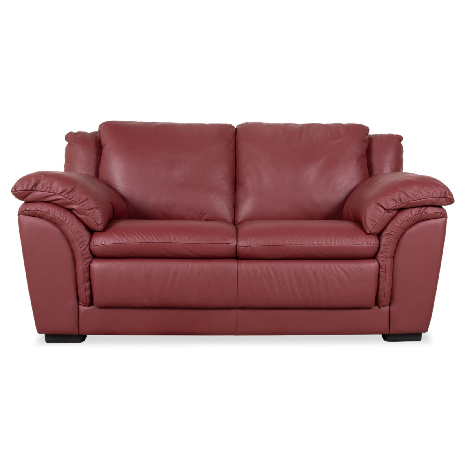 Natuzzi Leren Set Tweezitter 2x Fauteuils Rode Bank photo Meubels