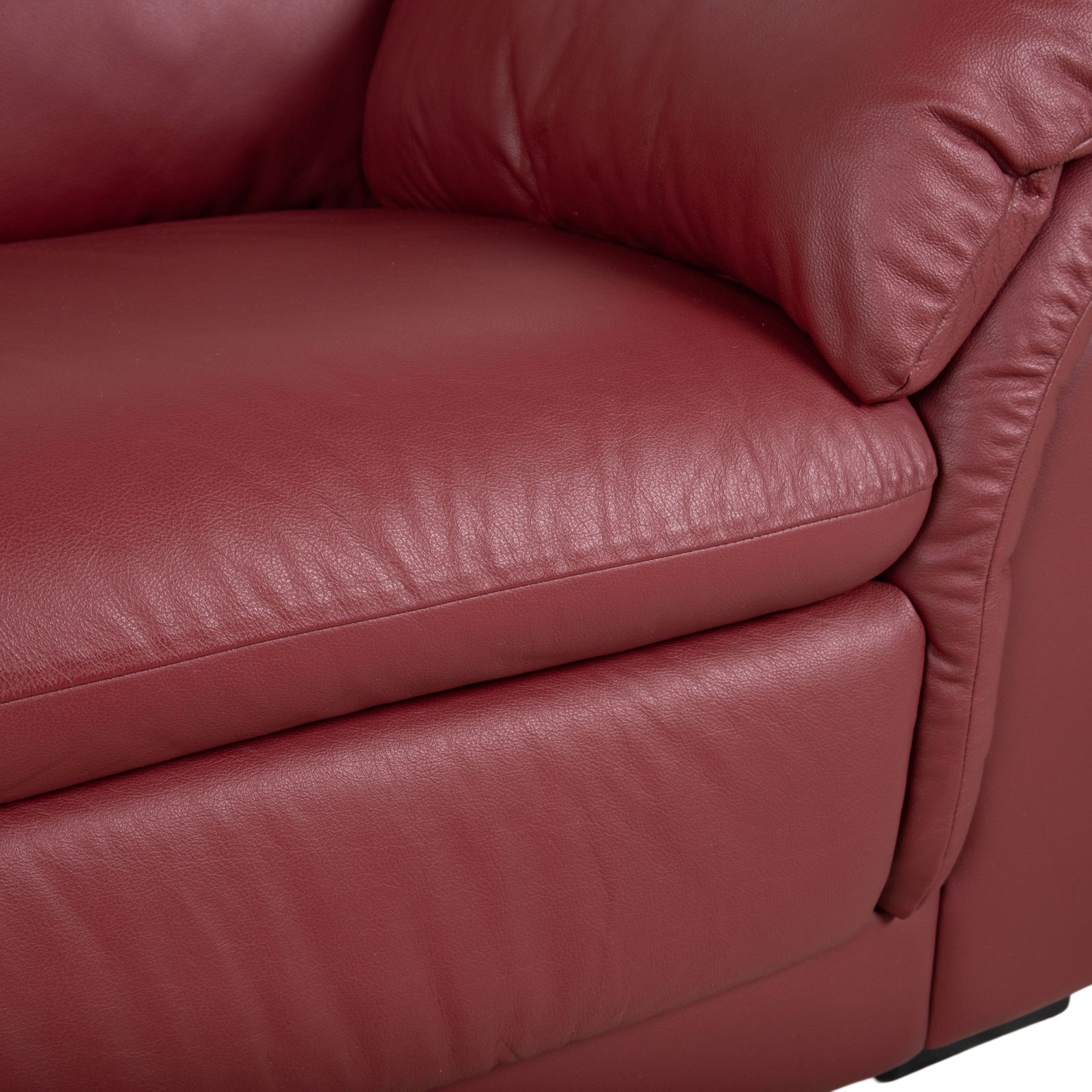 Natuzzi Leren Set Tweezitter 2x Fauteuils Rode Bank photo vintage