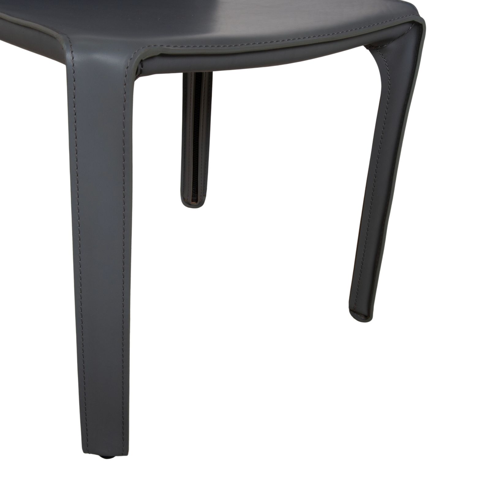 Mobilier Lot de 8 chaises Cassina Cab 413/412 en cuir gris, Mario Bellini, cuir pleine fleur photo