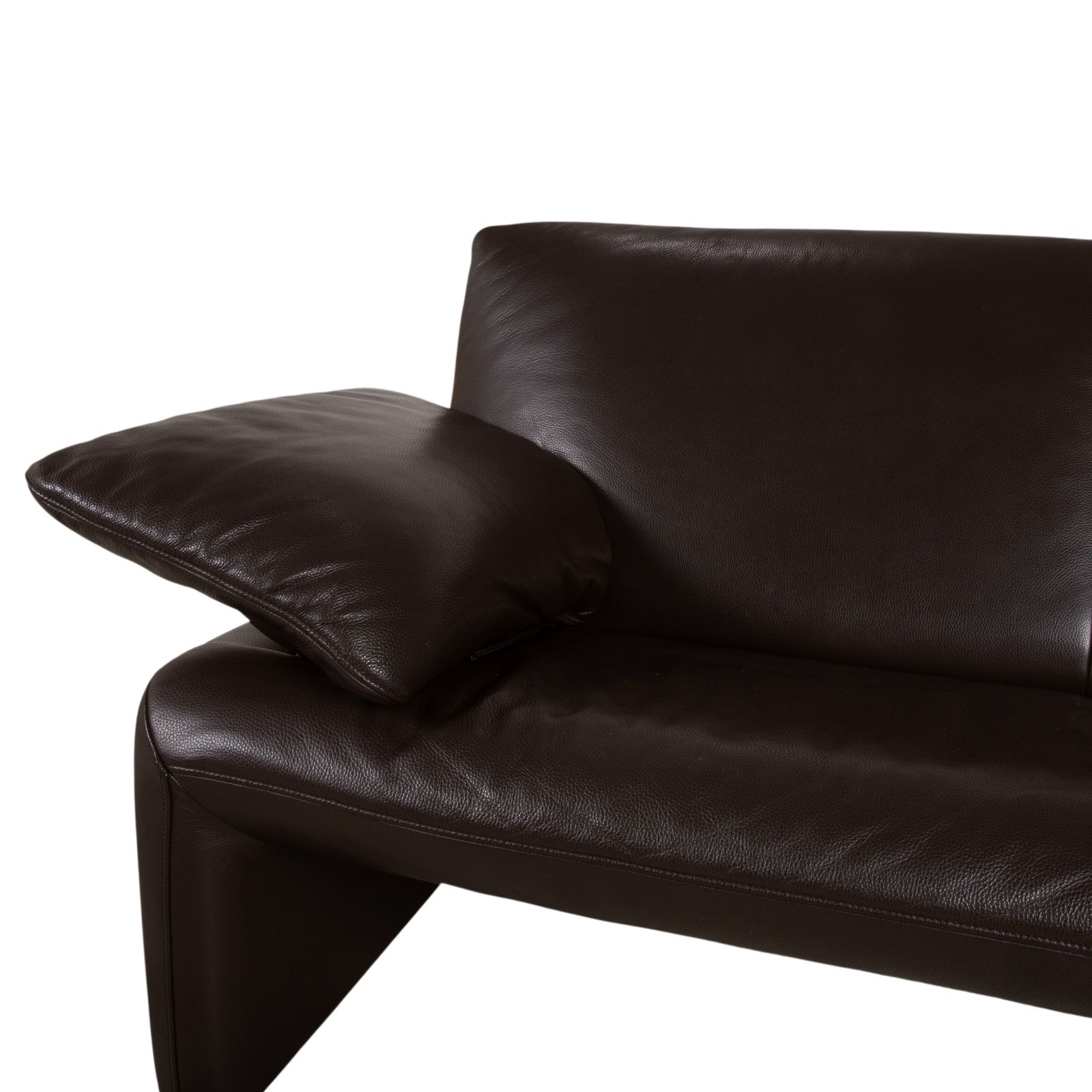 Jori Linea Set Leather 2x Two Seater Brown Manual Function Sofa photo vinterior