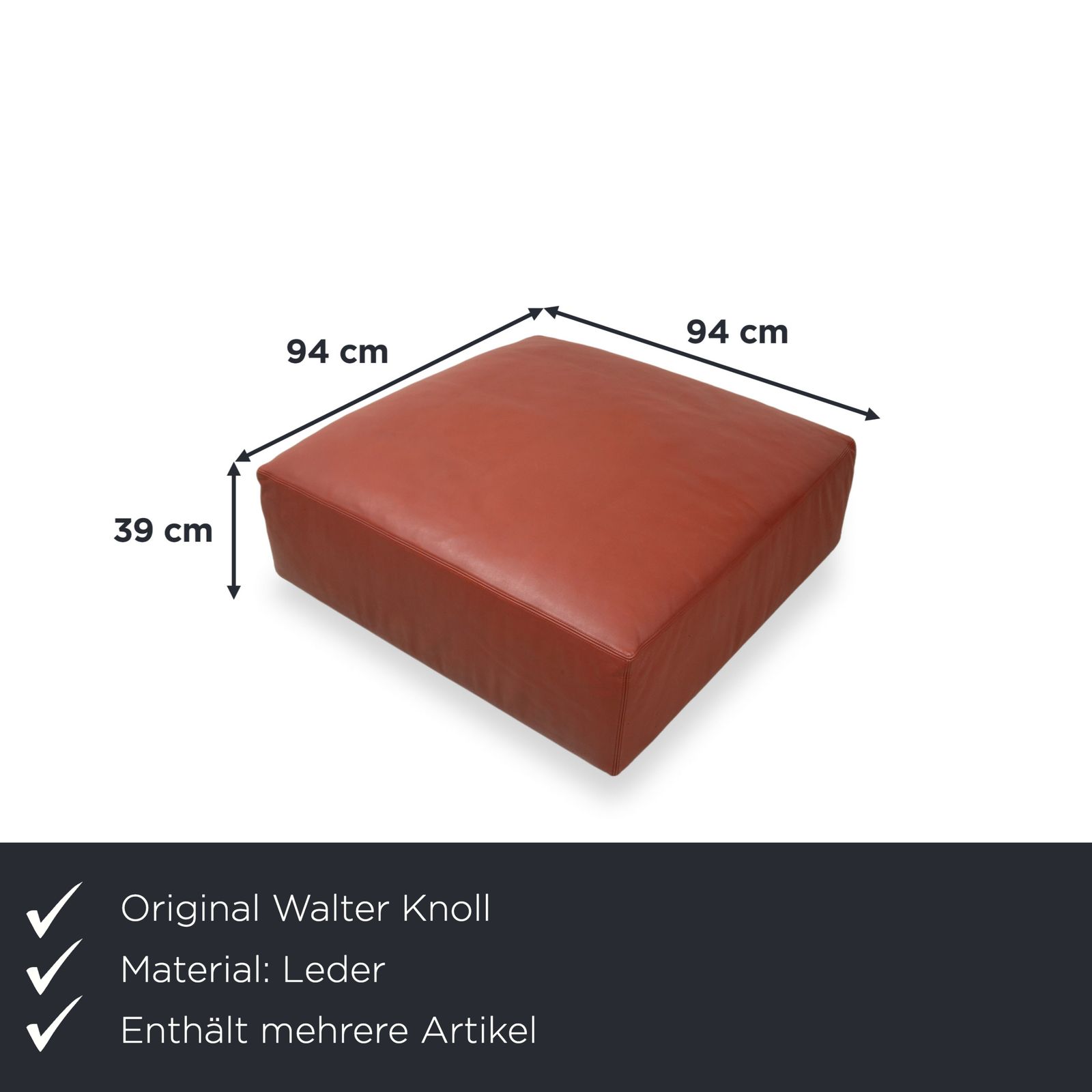 Ensemble canapé d'angle Walter Knoll Living Landscape 755 en cuir rouge terracotta photo for sale