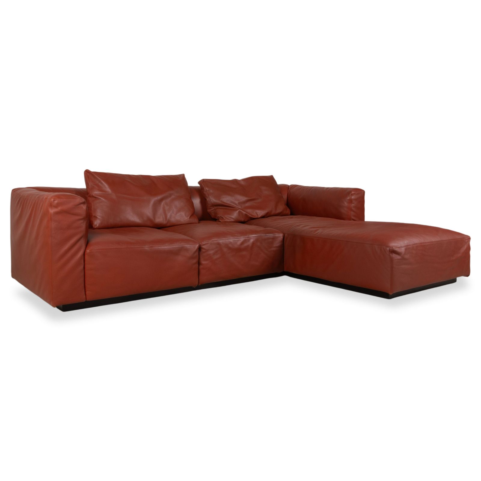 Ensemble canapé d'angle Walter Knoll Living Landscape 755 en cuir rouge terracotta photo Mobilier
