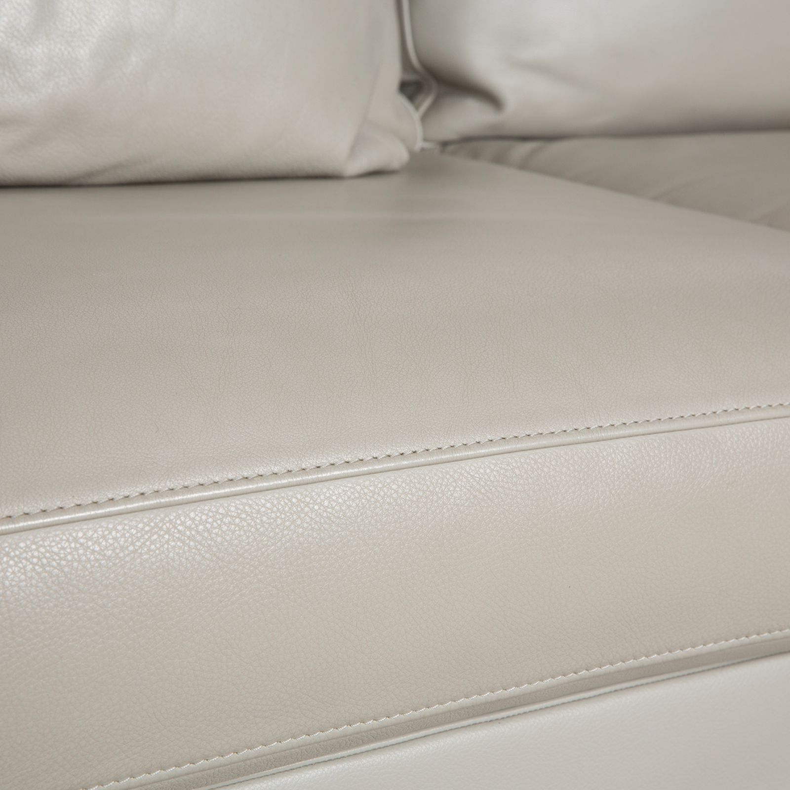 Fsm Clarus Leather Three Seater Ottoman Grey Pebble Couch Manual Function photo buy