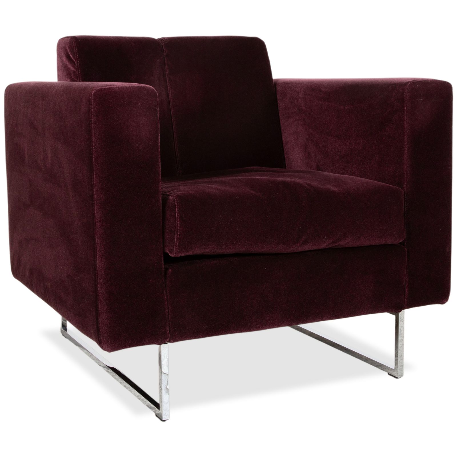 Brühl Embrace Fauteuil Set Stof Chroom Velours Fluweel Paars Aubergine Manuele Functie photo 2569.0