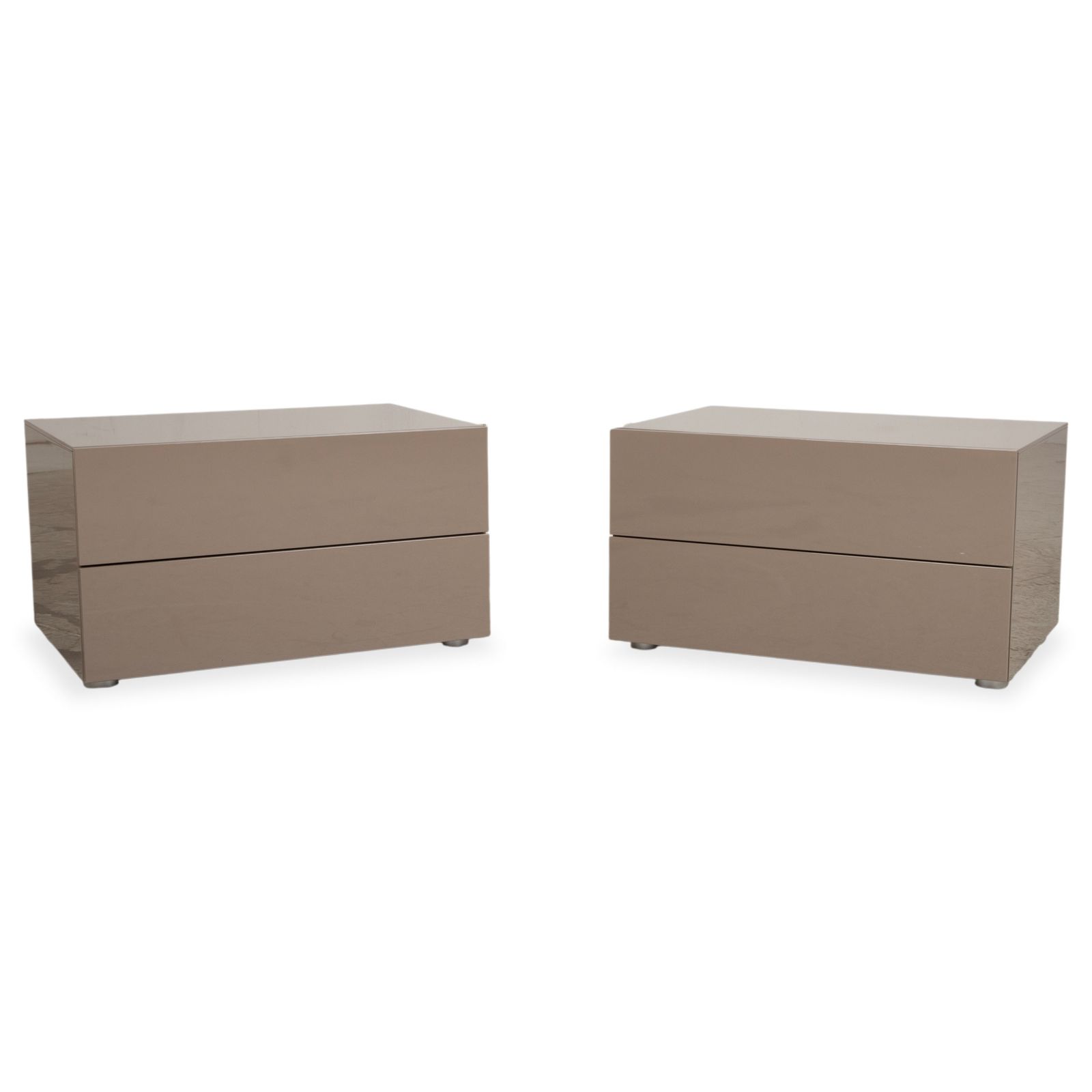 Poliform Dream Set Wood 2x Dressoir Taupe Nachtkastje