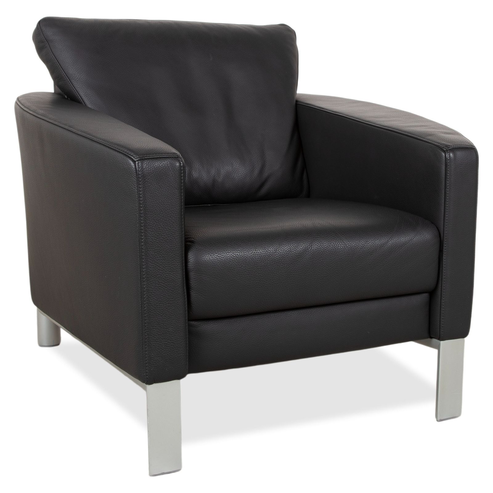 Lot de 2 fauteuils Rolf Benz 1200 en cuir noir photo for sale