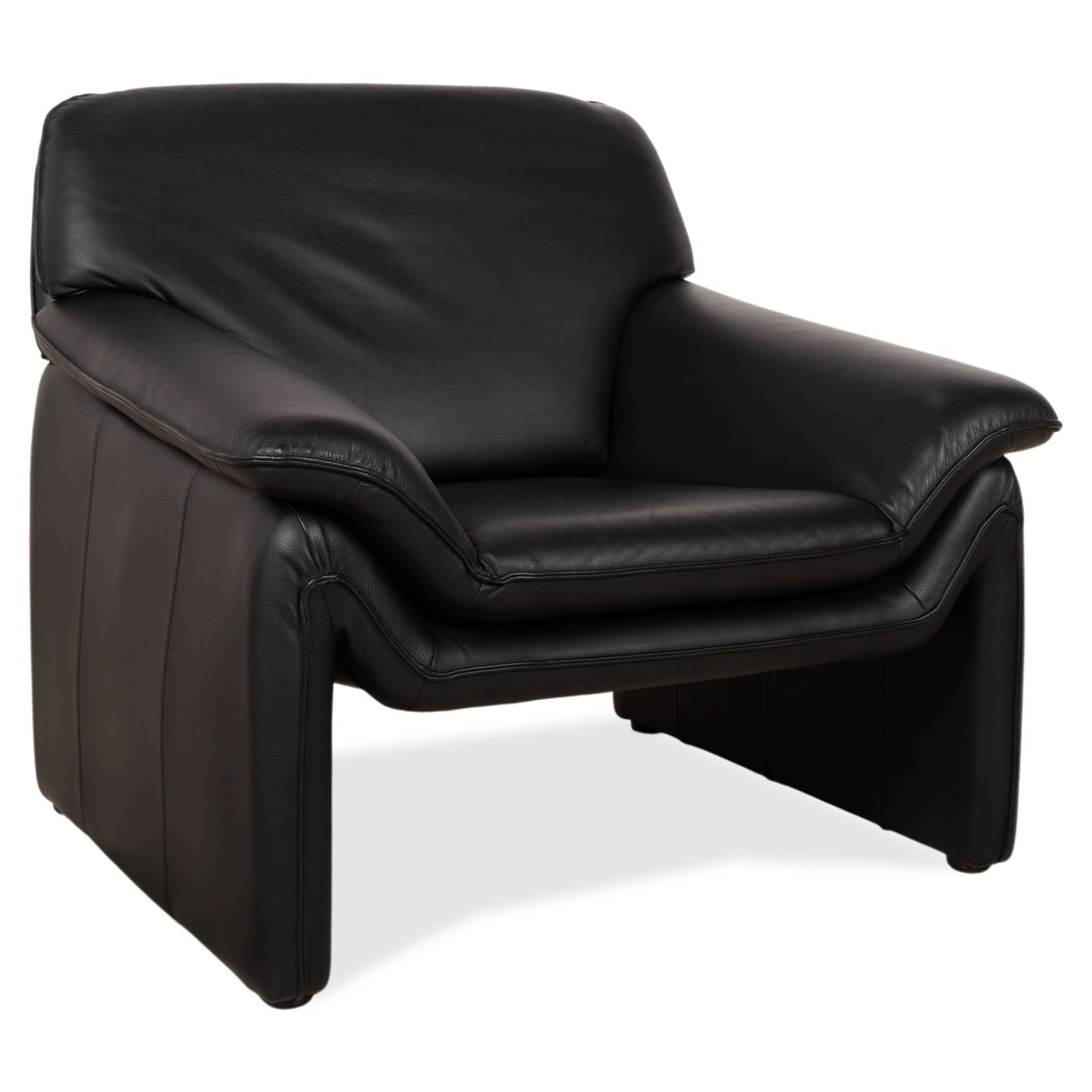 Ensemble Lauuser Atlanta canapé 2 places et fauteuil en cuir noir photo 2346.0