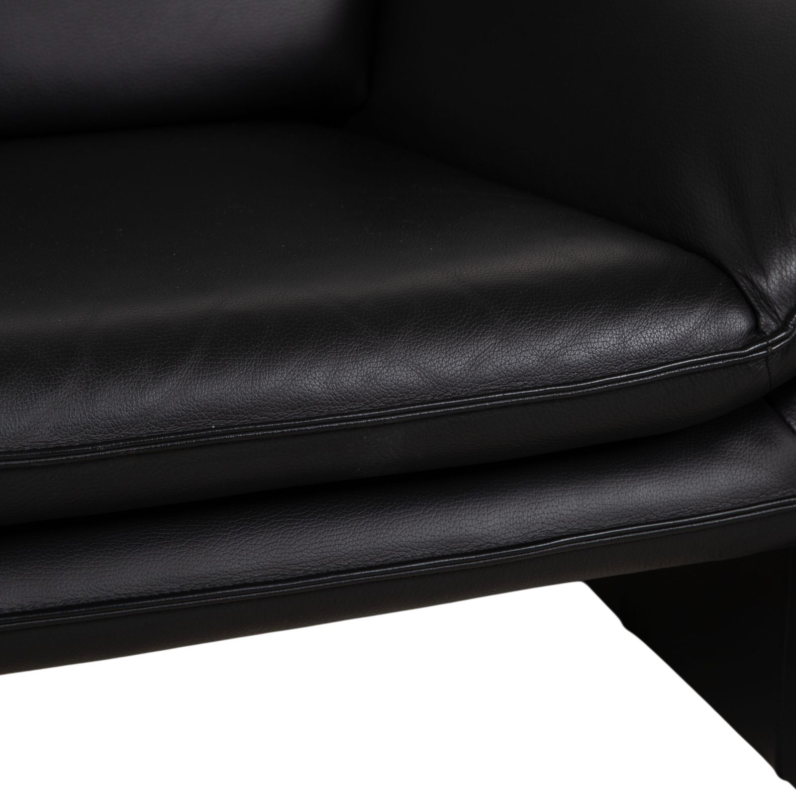 Ensemble Lauuser Atlanta canapé 2 places et fauteuil en cuir noir photo vintage