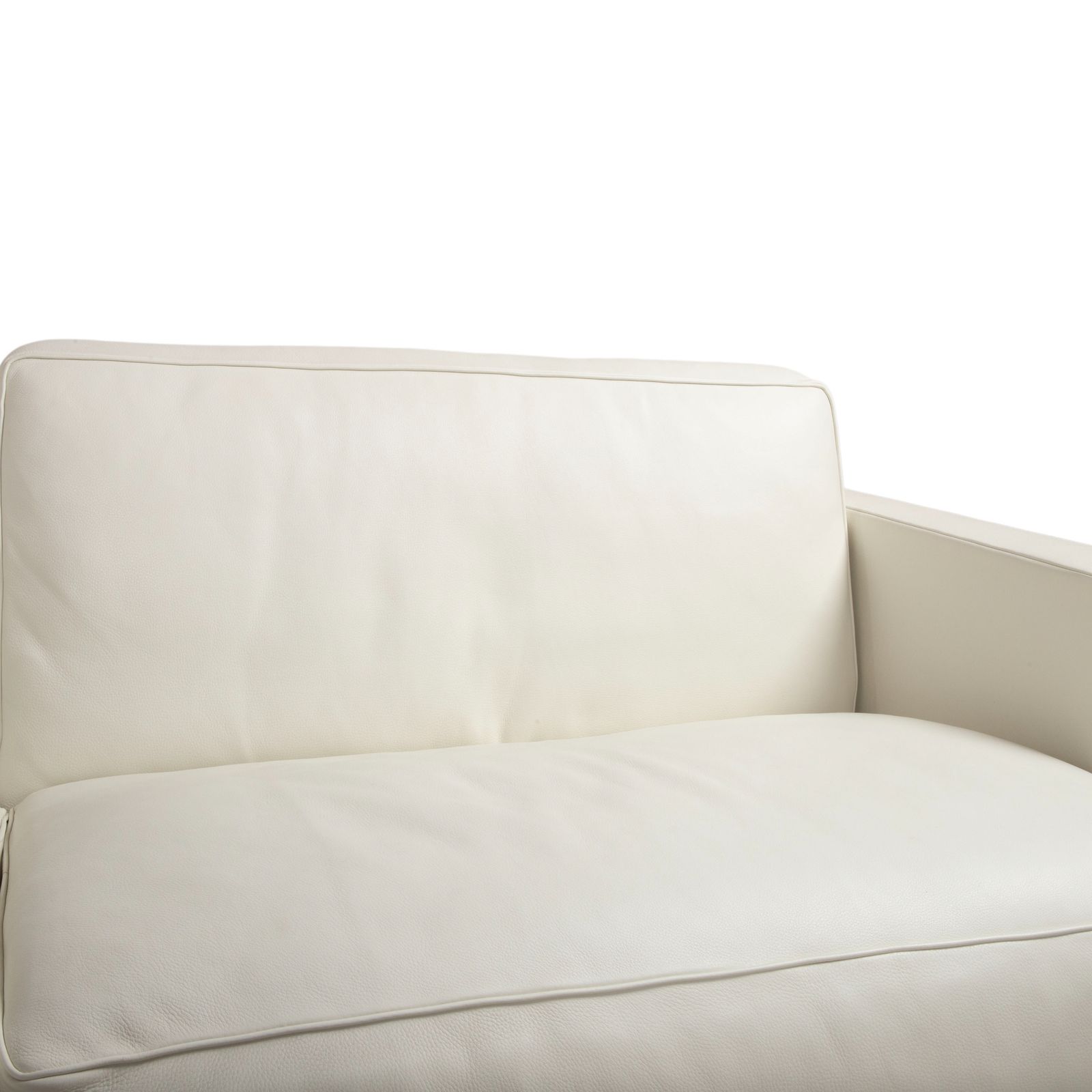 Baxter Leather Set Corner Couch Ottoman White Cream photo buy