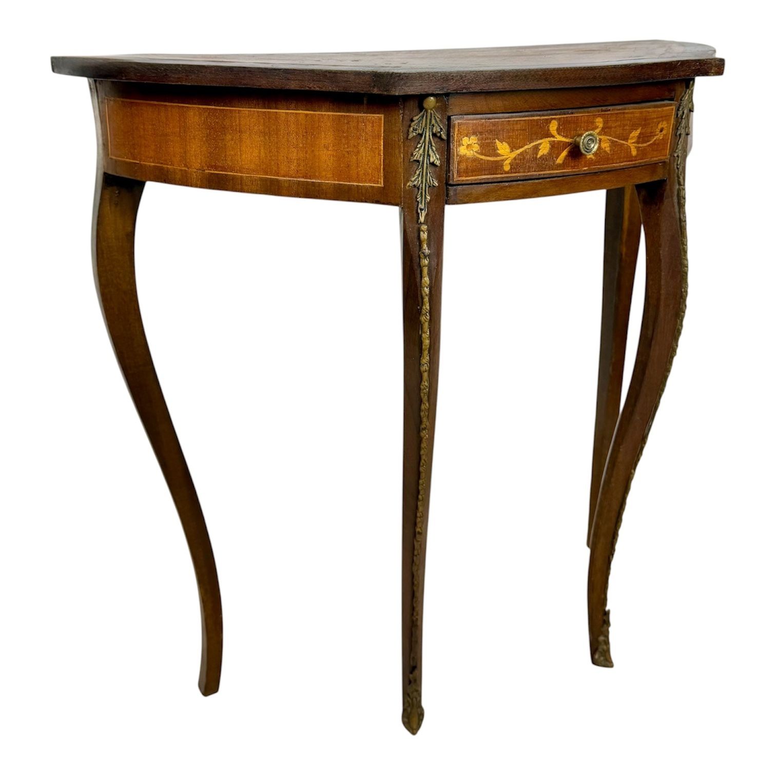 Franse Louis XVI Stijl Marqueterie Consoletafel Met Bronzen Beslag
